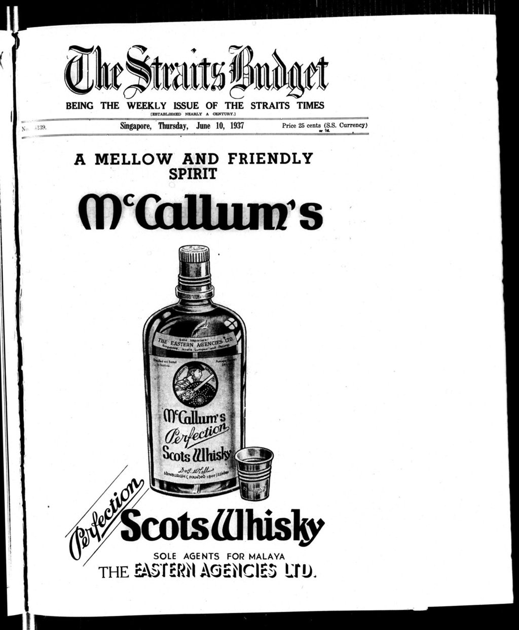 Miniature of Straits Budget 10 June 1937