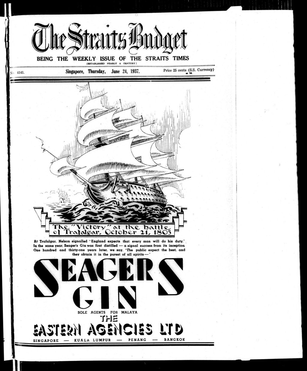 Miniature of Straits Budget 24 June 1937