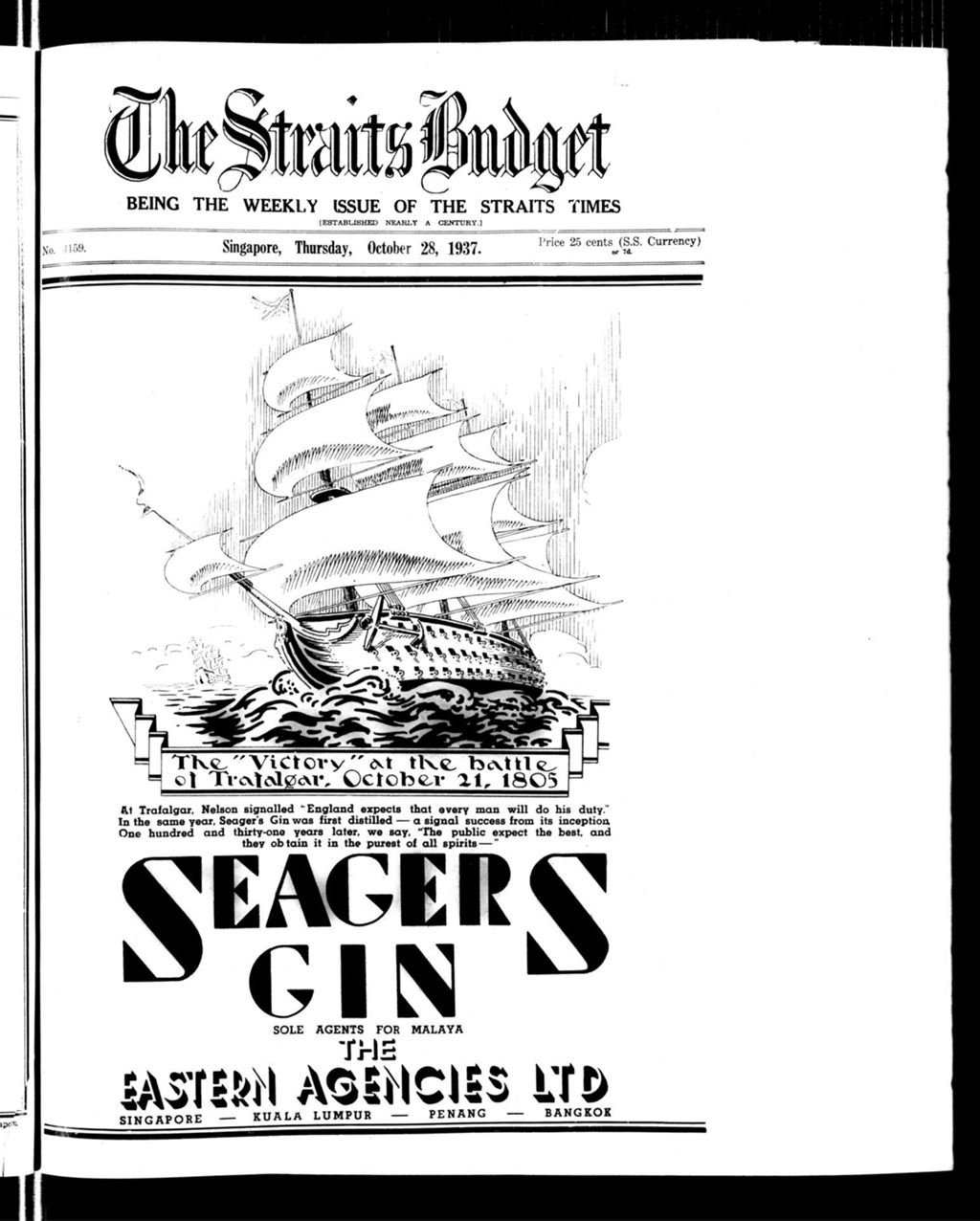 Miniature of Straits Budget 28 October 1937