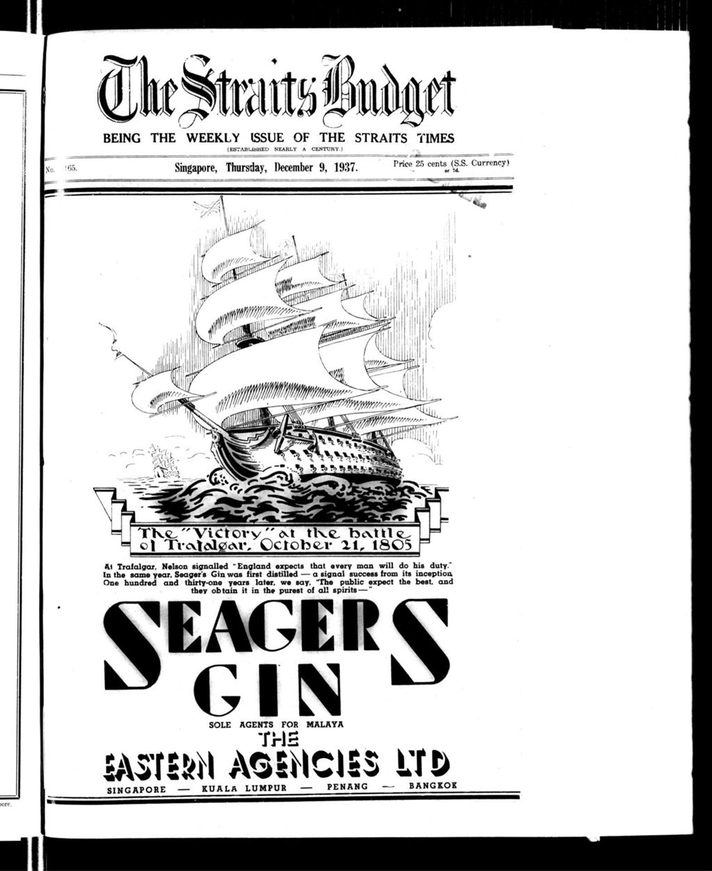 Miniature of Straits Budget 09 December 1937