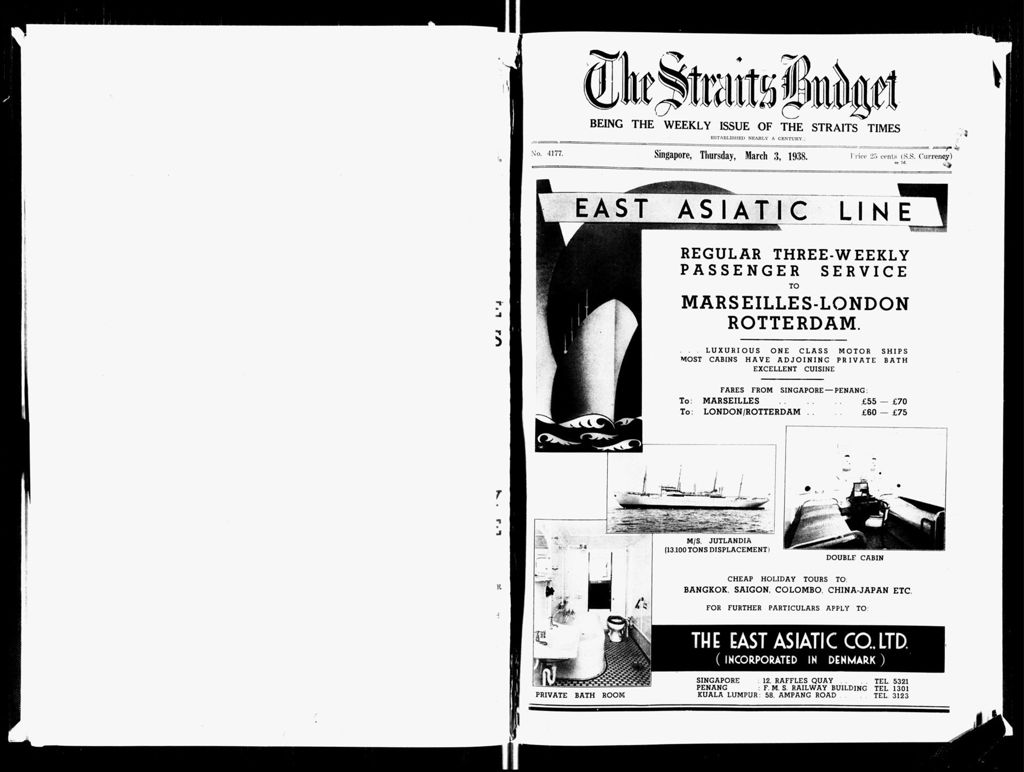 Miniature of Straits Budget 03 March 1938