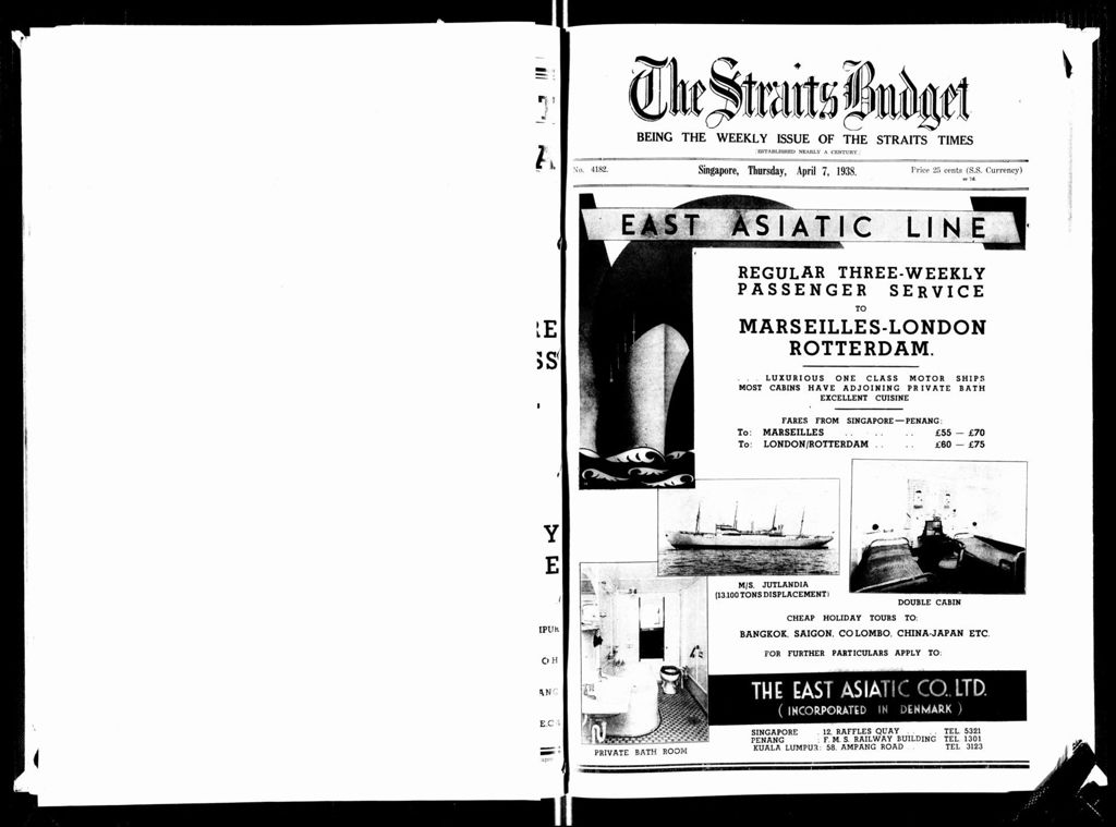 Miniature of Straits Budget 07 April 1938