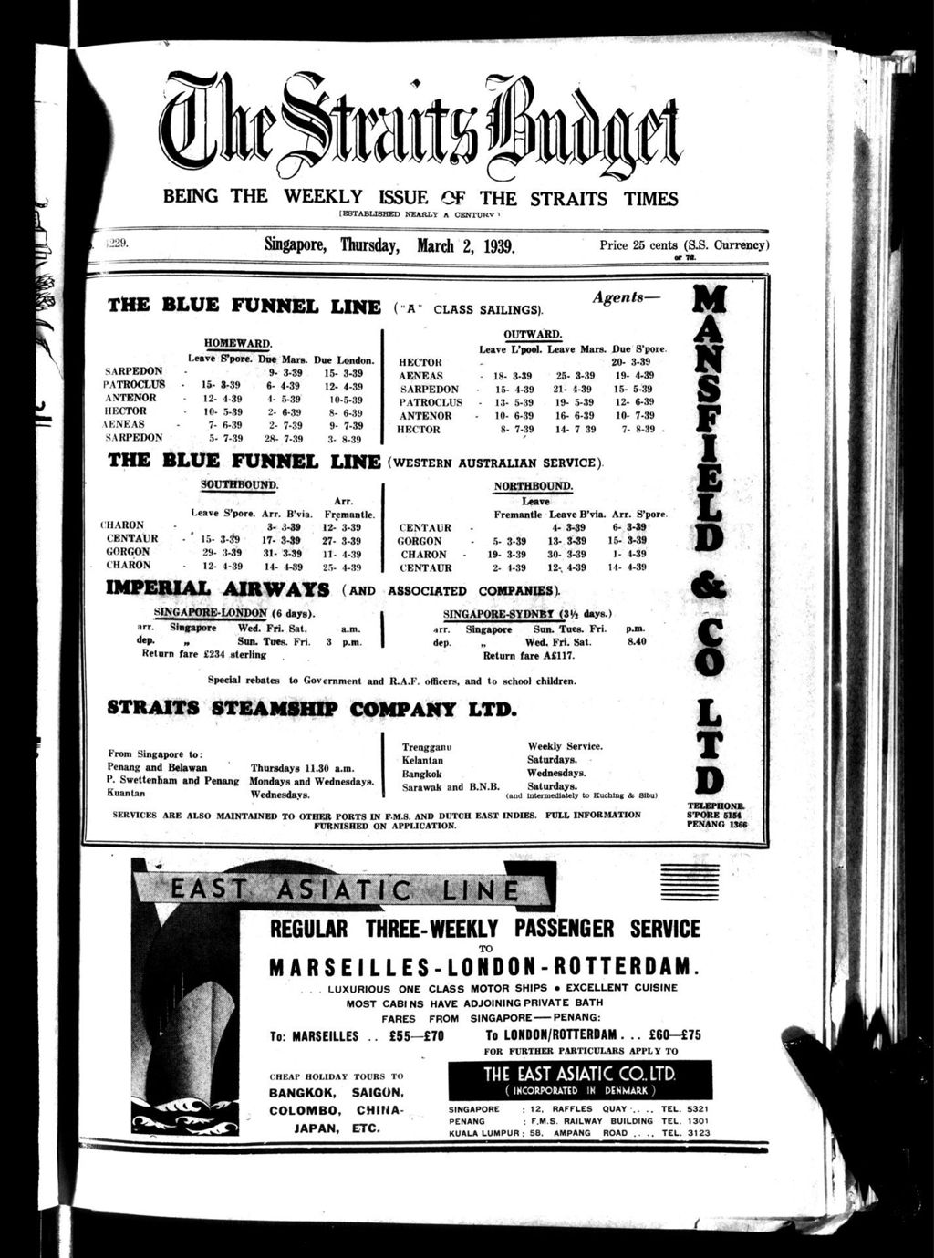 Miniature of Straits Budget 02 March 1939