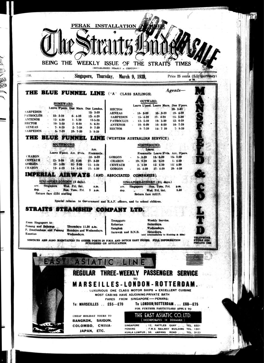 Miniature of Straits Budget 09 March 1939