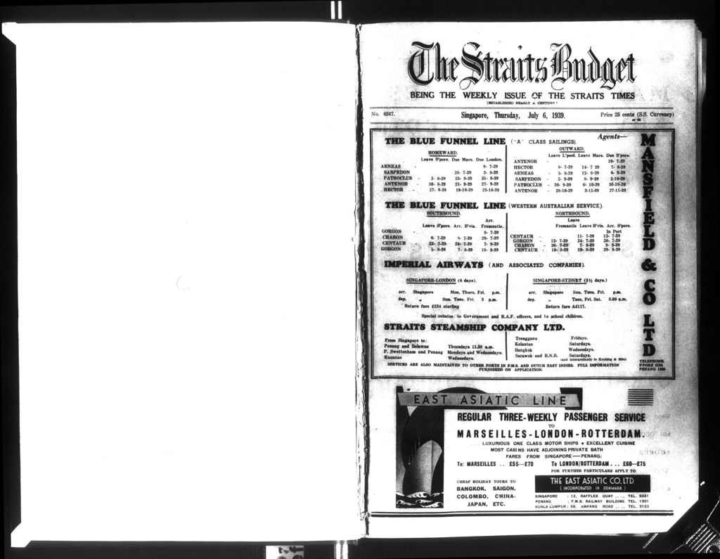 Miniature of Straits Budget 06 July 1939