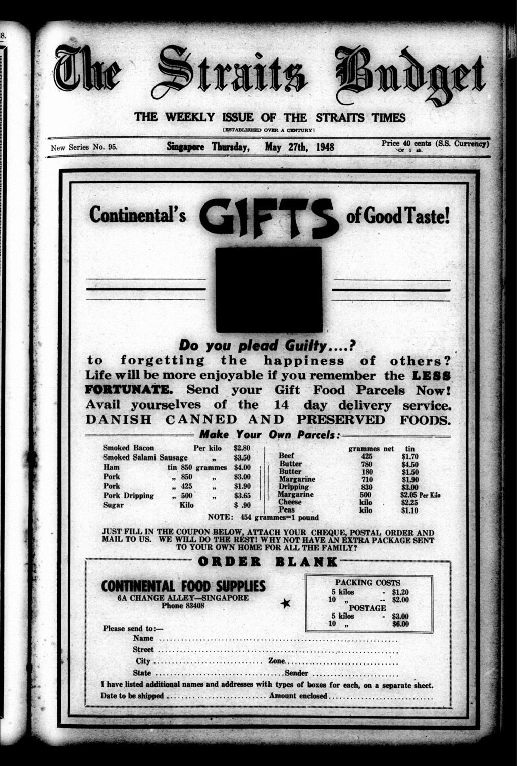 Miniature of Straits Budget 27 May 1948