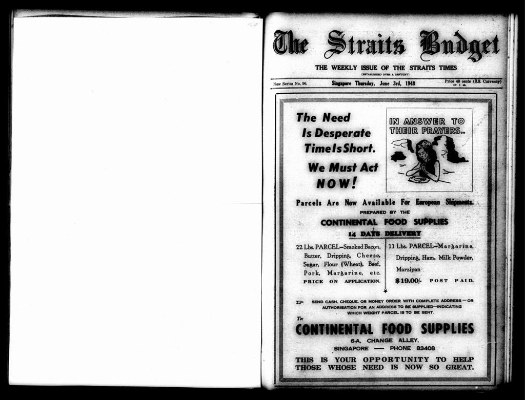 Miniature of Straits Budget 03 June 1948