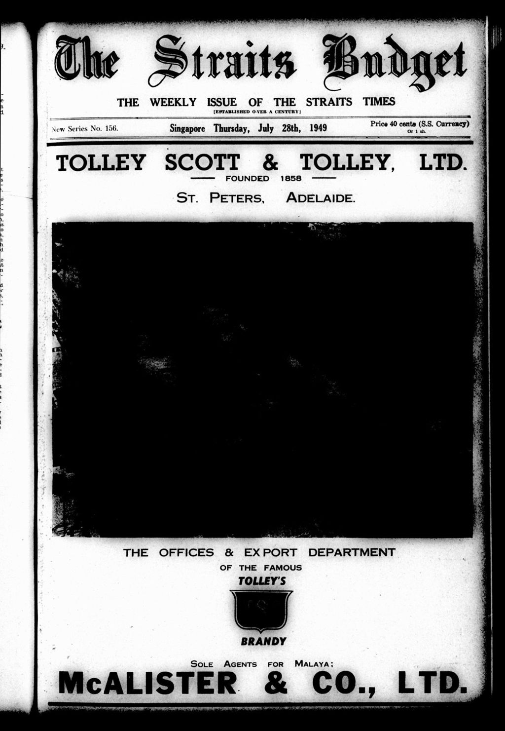 Miniature of Straits Budget 28 July 1949