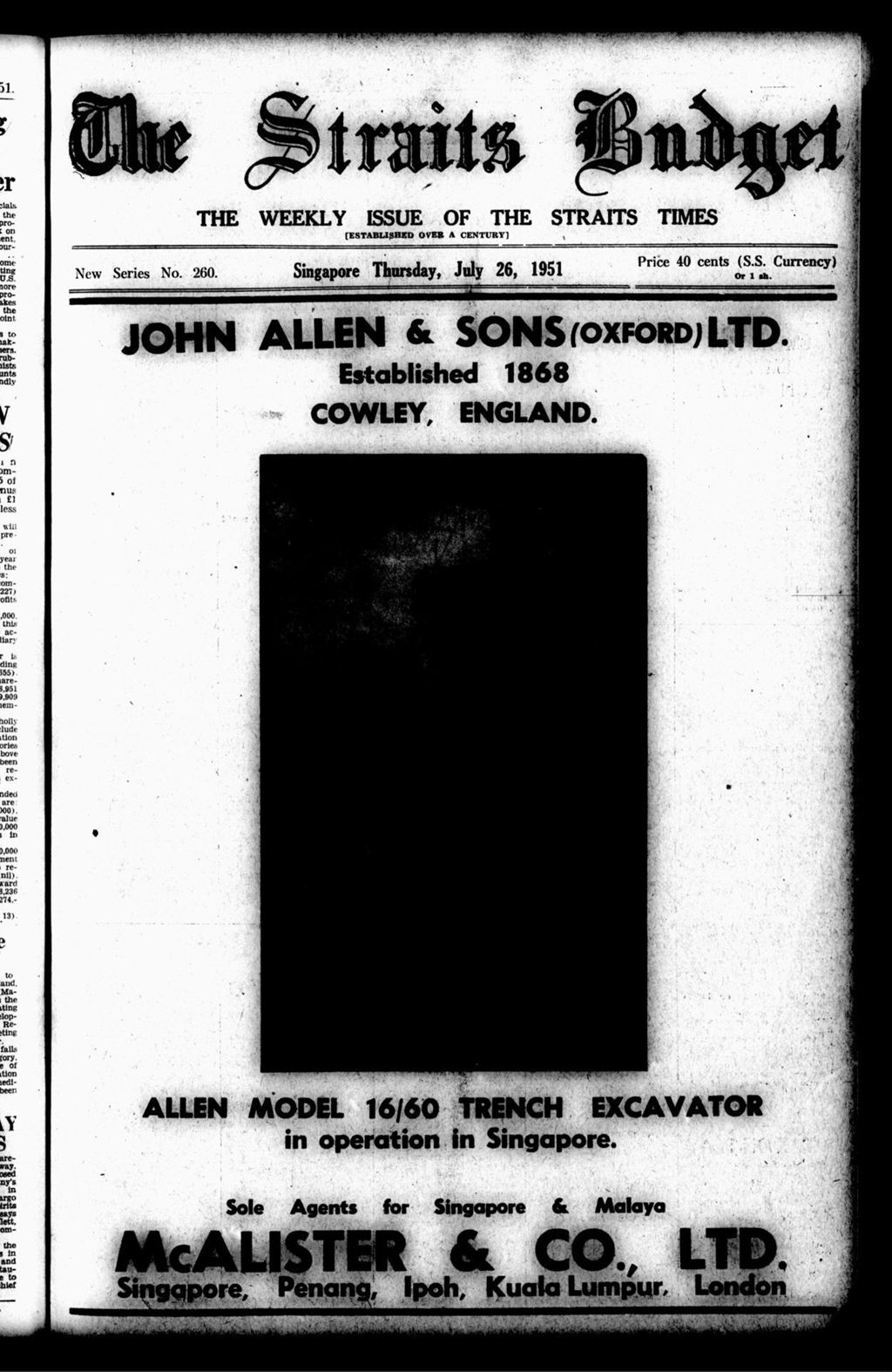 Miniature of Straits Budget 26 July 1951