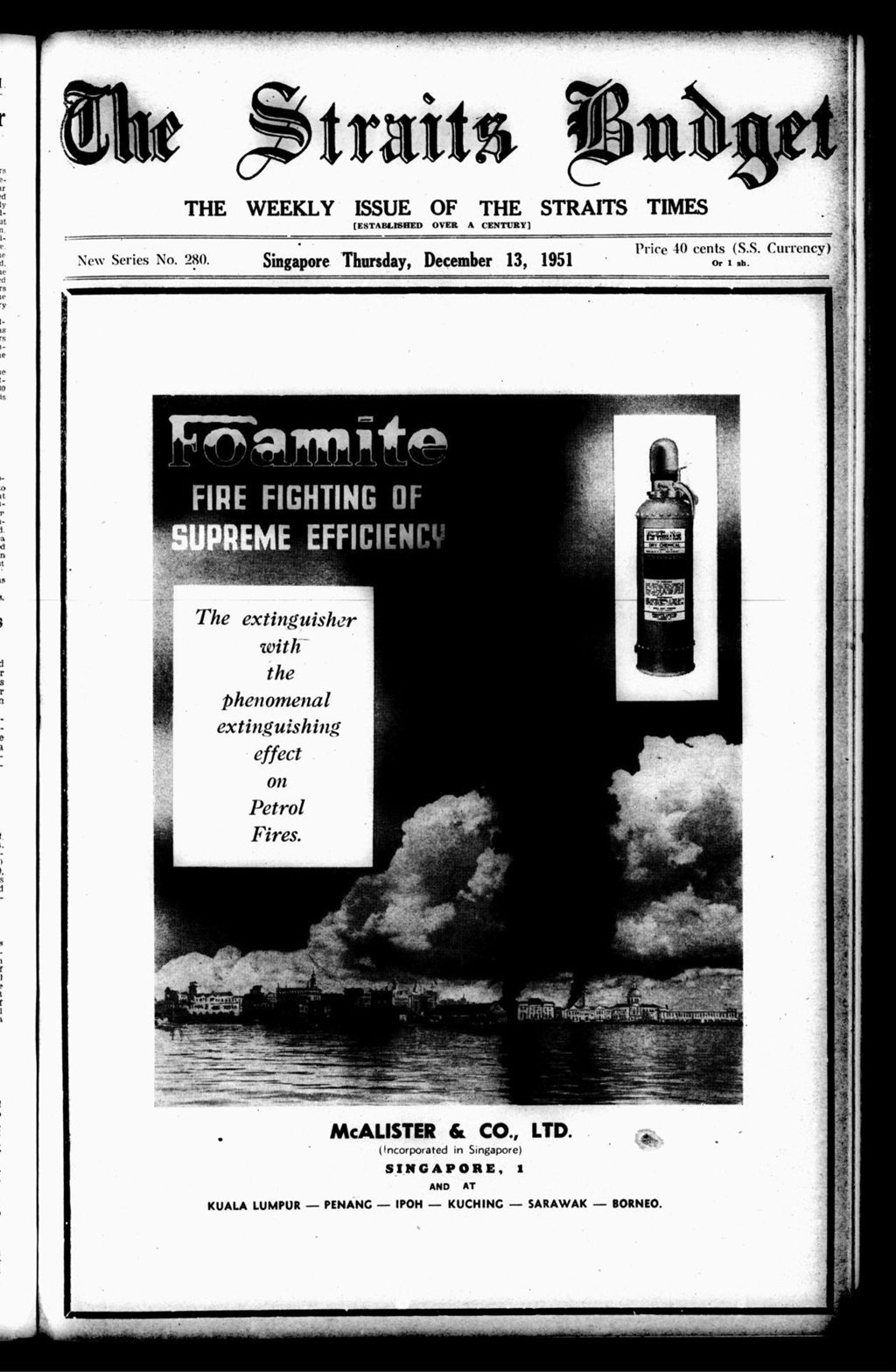 Miniature of Straits Budget 13 December 1951