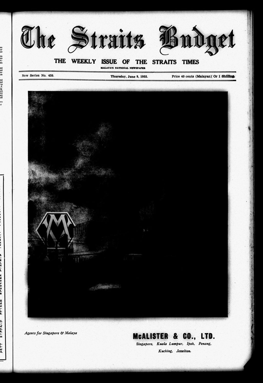 Miniature of Straits Budget 09 June 1955