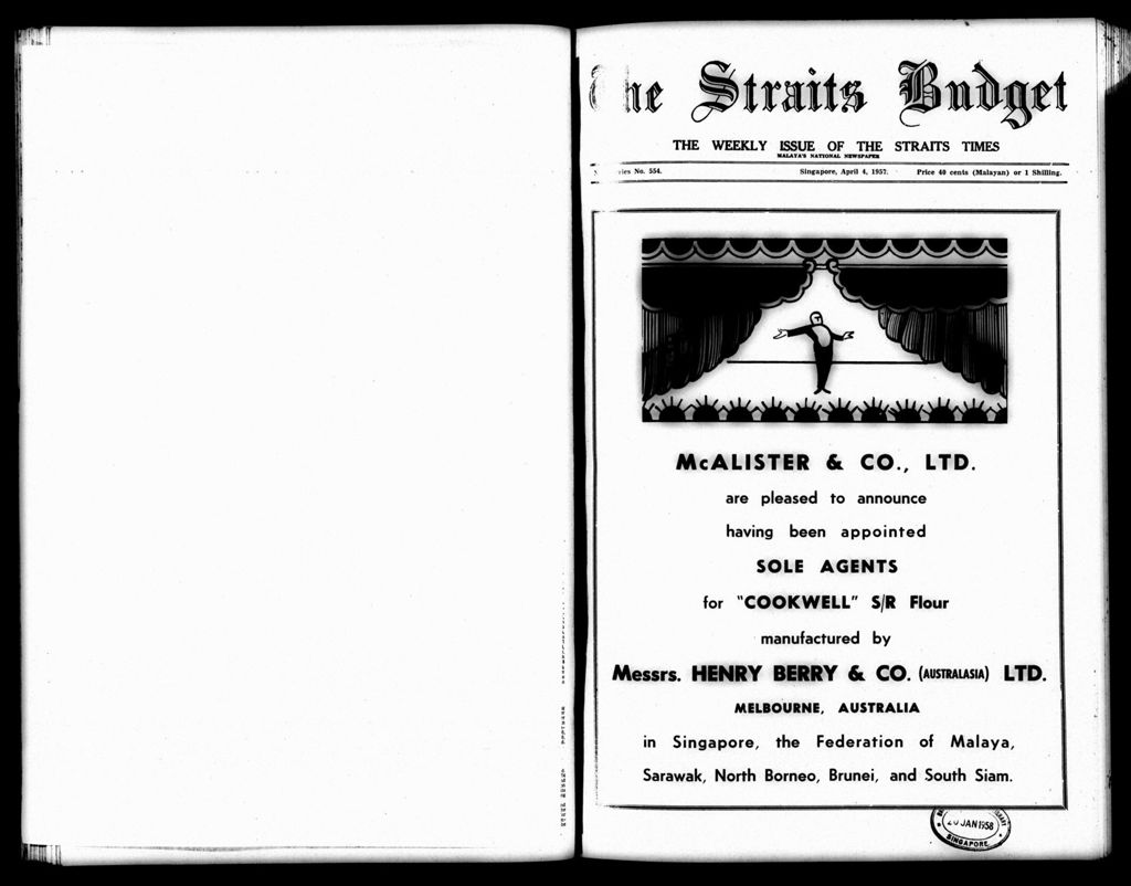 Miniature of Straits Budget 04 April 1957