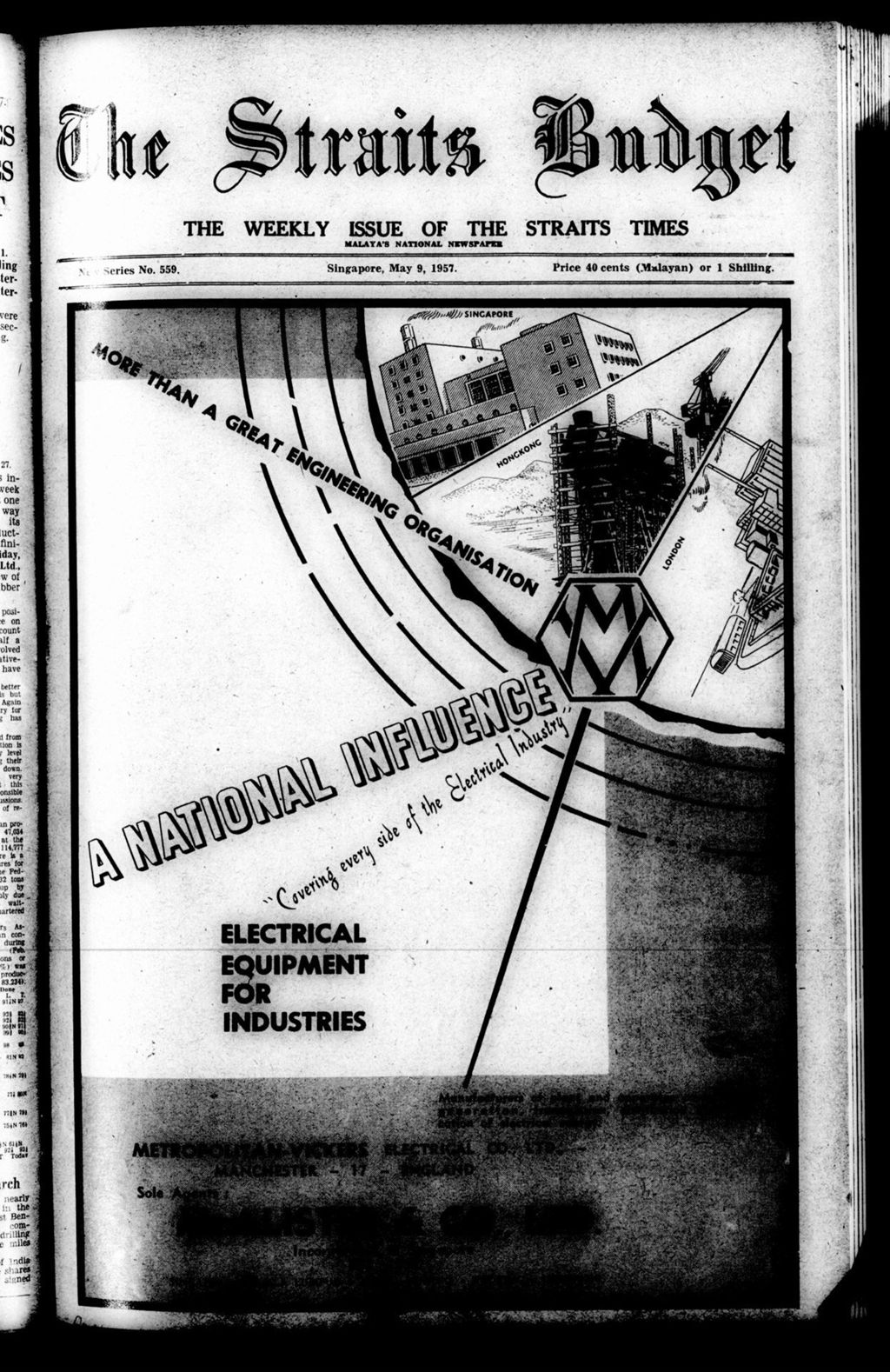 Miniature of Straits Budget 09 May 1957