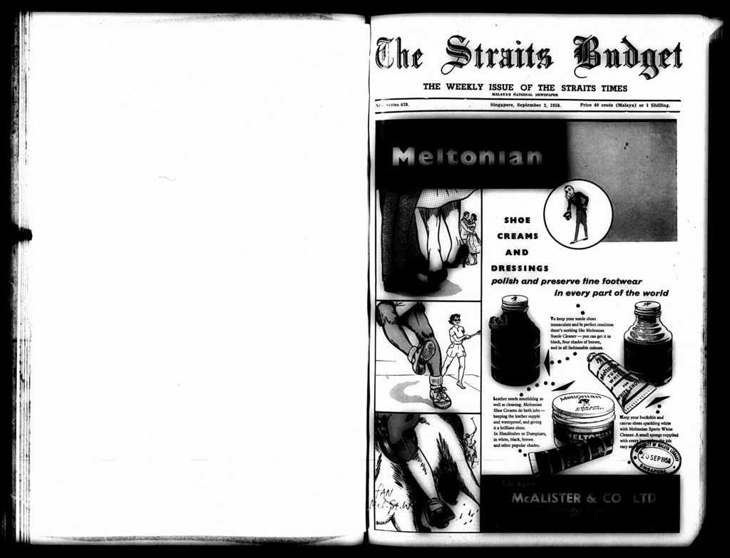 Miniature of Straits Budget 03 September 1958