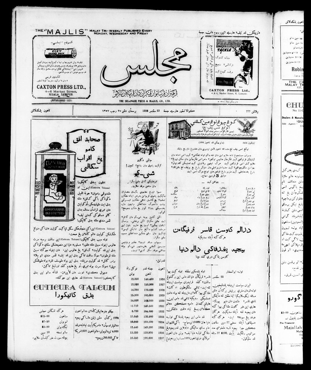 Miniature of Majlis 23 September 1938