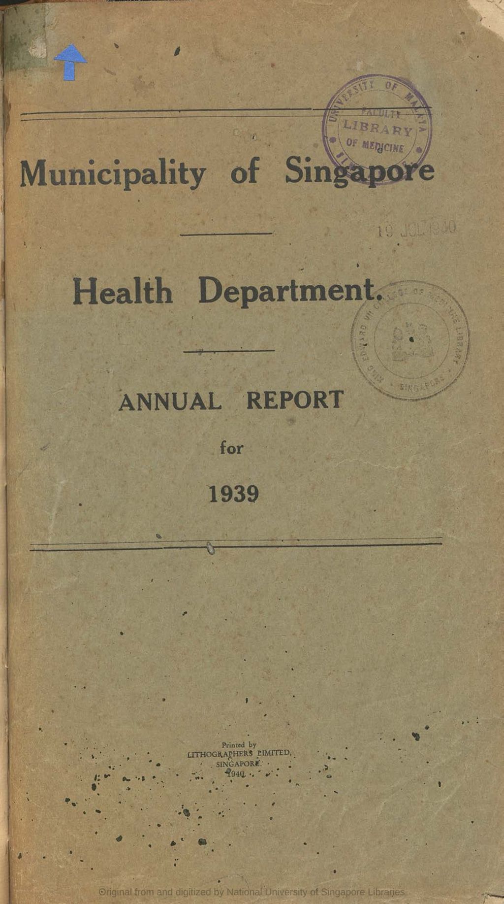 Miniature of Annual report of the Health Department, 1939