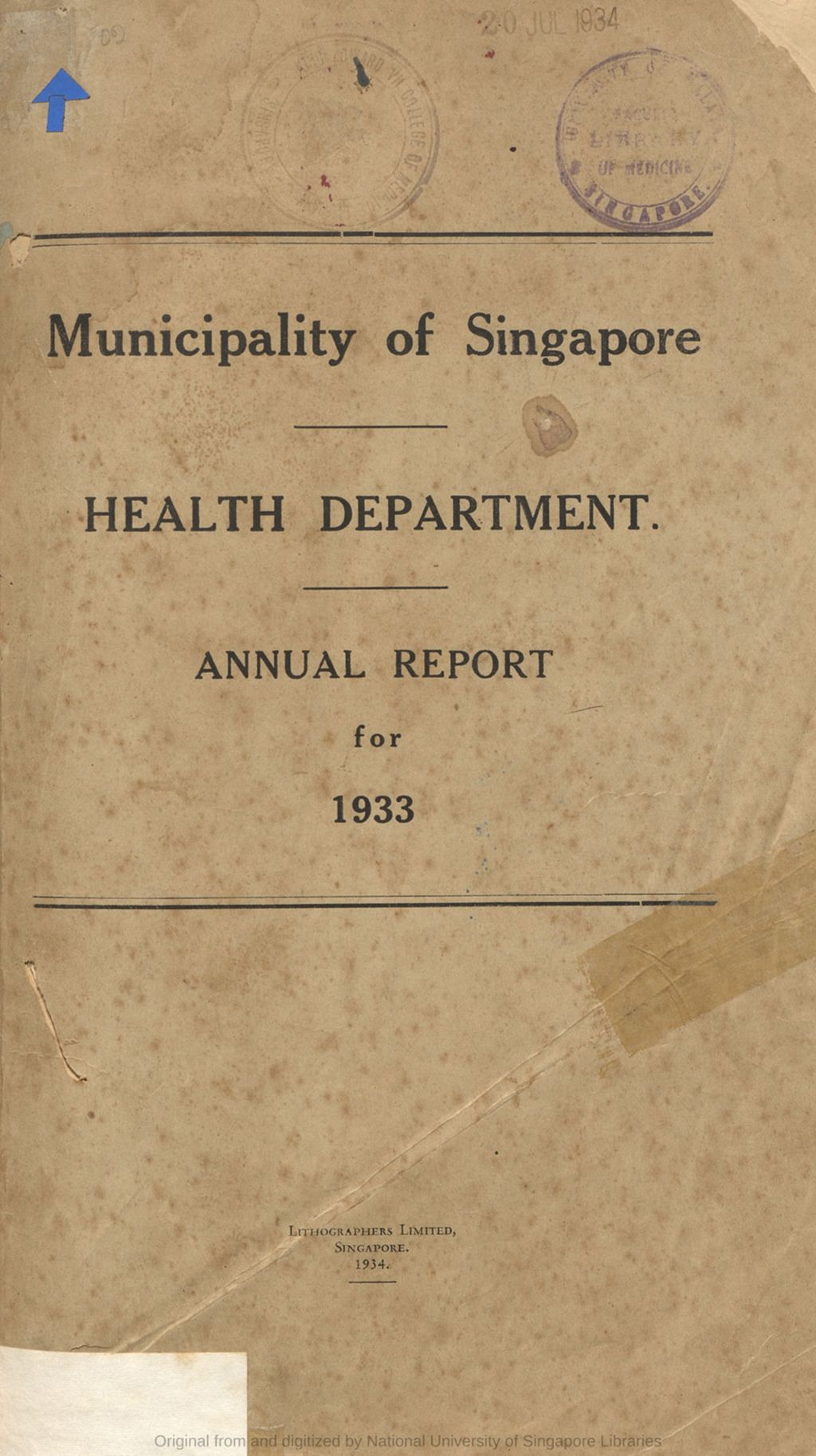 Miniature of Annual report of the Health Department, 1933