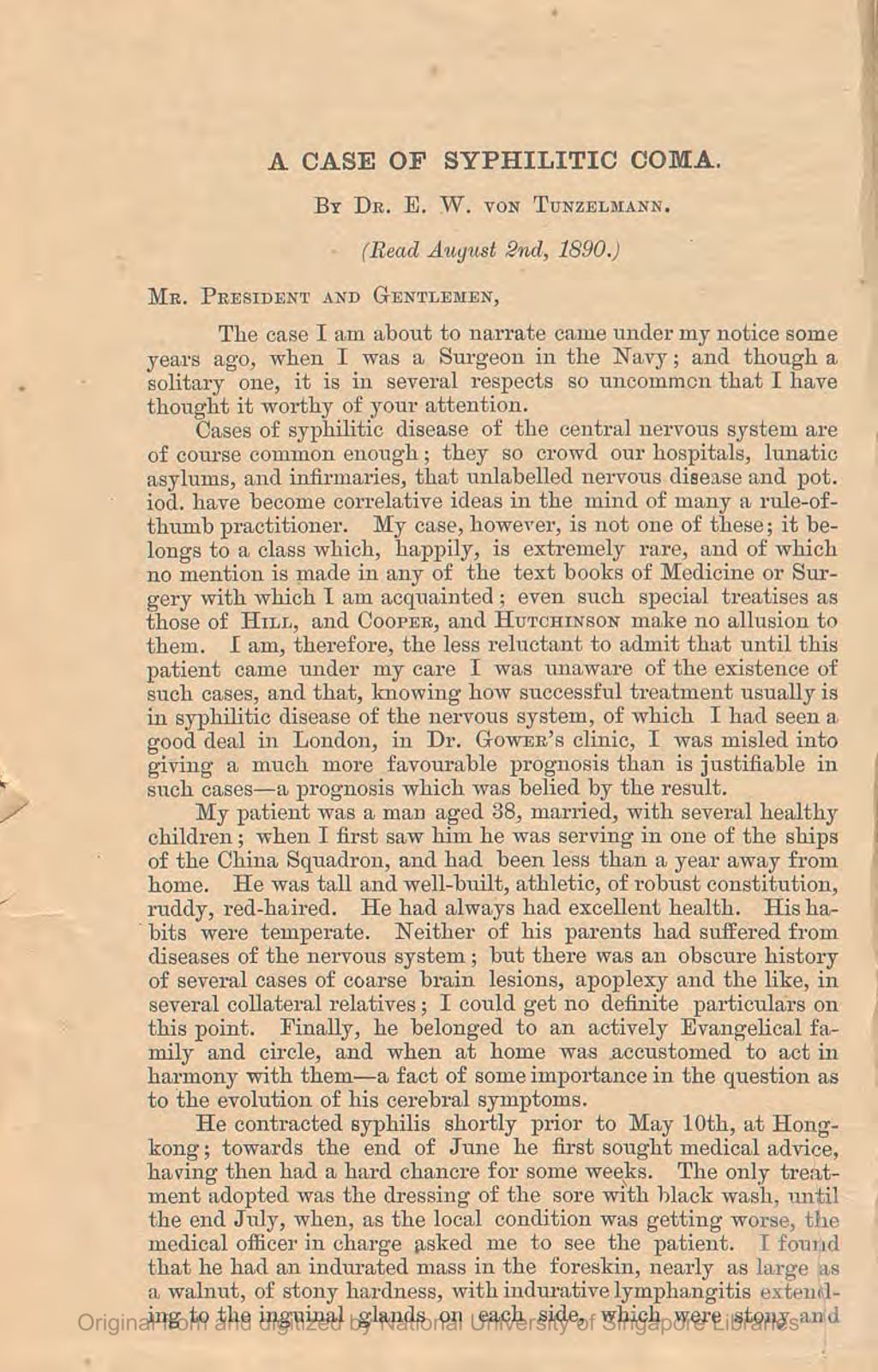 Miniature of Case of Syphilitic Coma