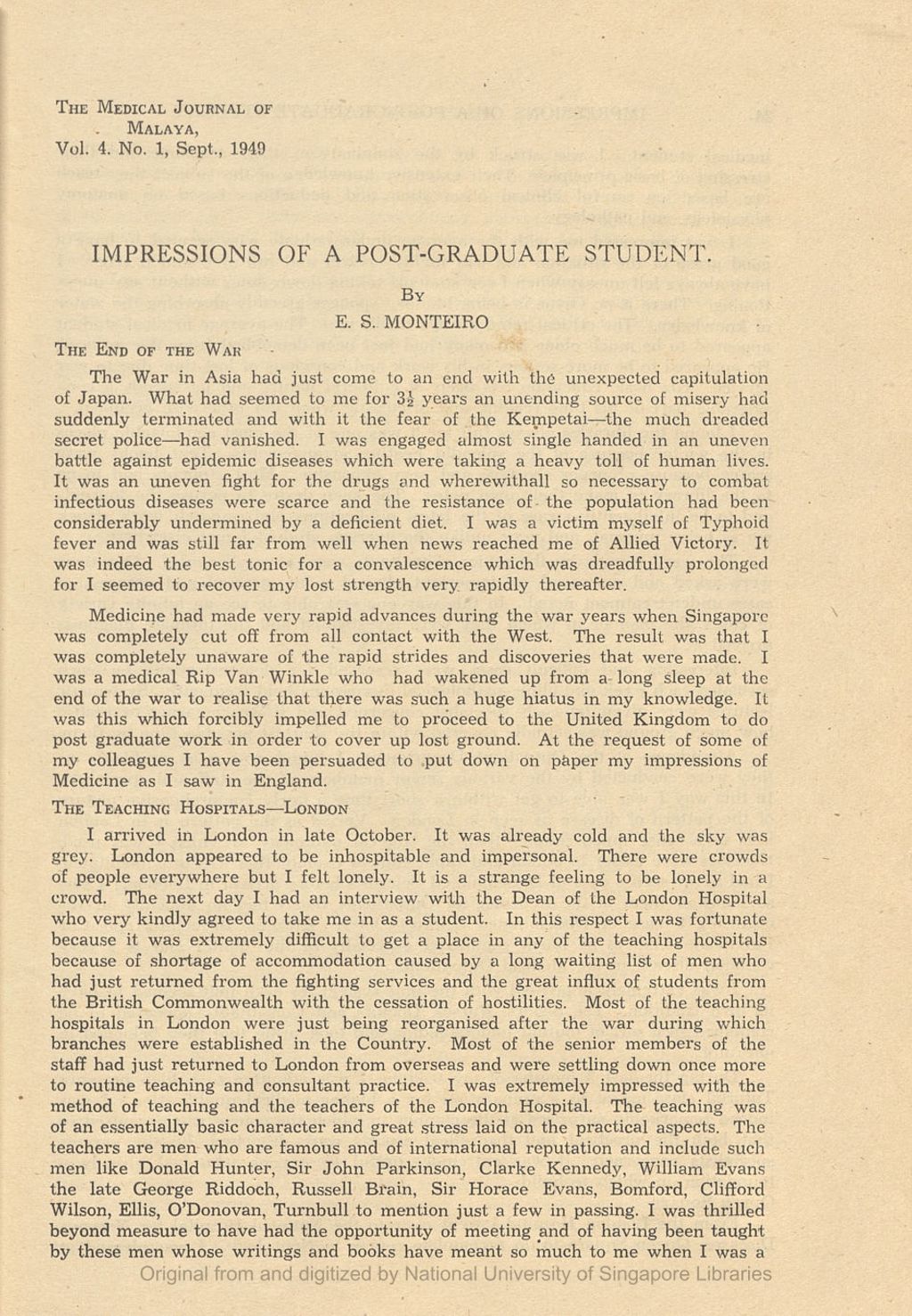 Miniature of Impressions of a Post-Graduate Student