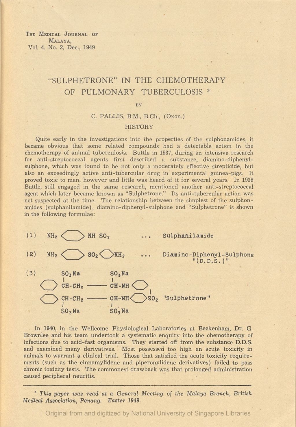 Miniature of Sulphetrone in the Chemotherapy of Pulmonary Tuberculosis