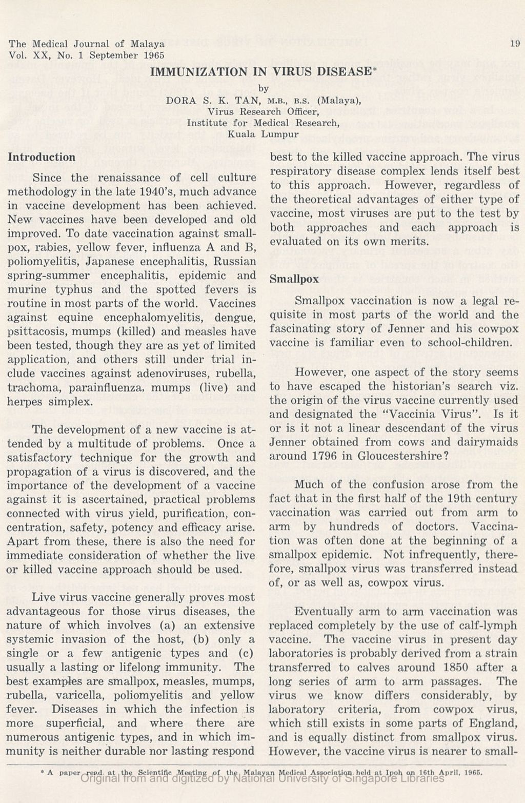 Miniature of Immunization In Virus Disease Factors Affecting Prognosis Of Choriocarcinoma