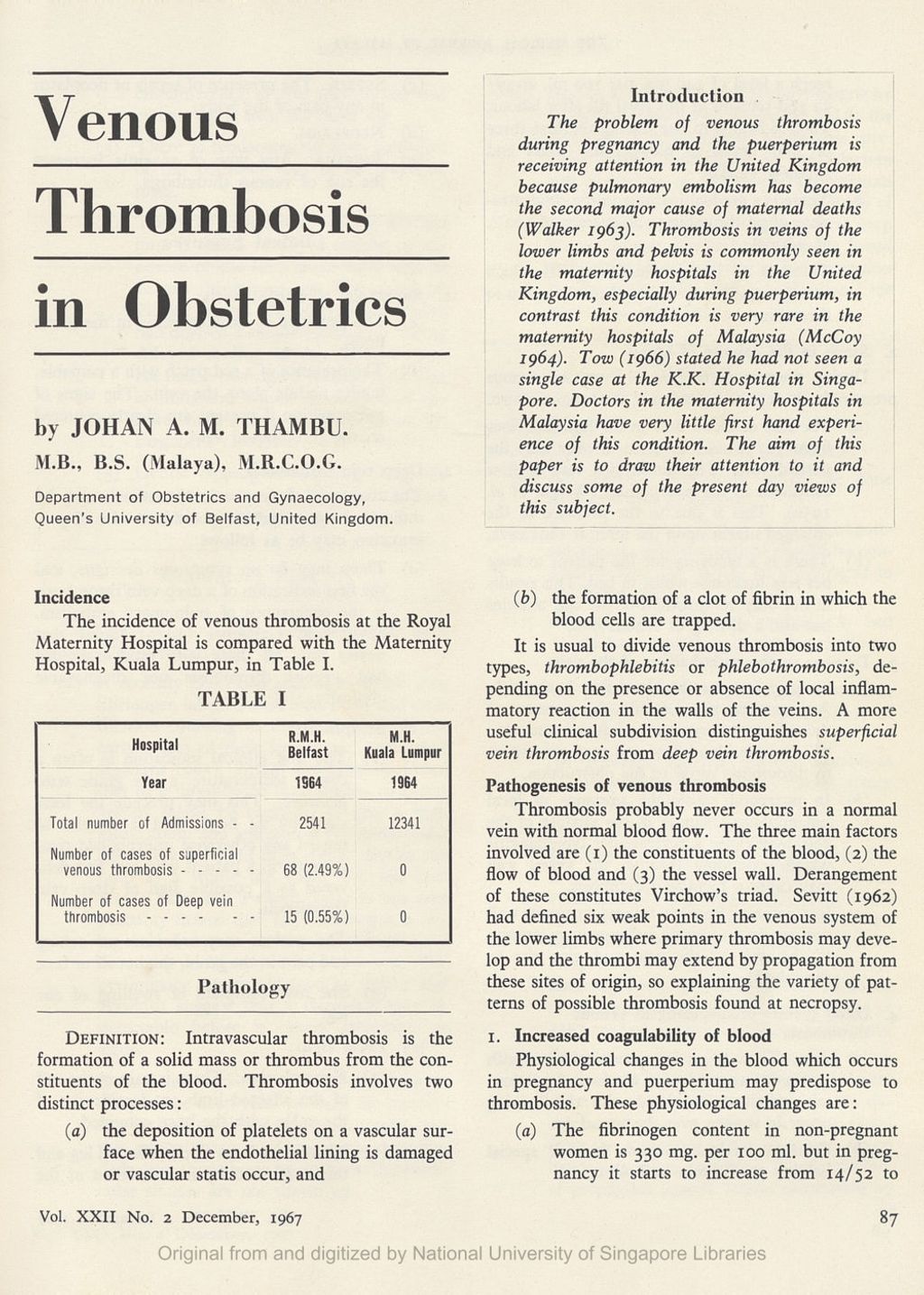 Miniature of Venous thrombosis in obstetrics