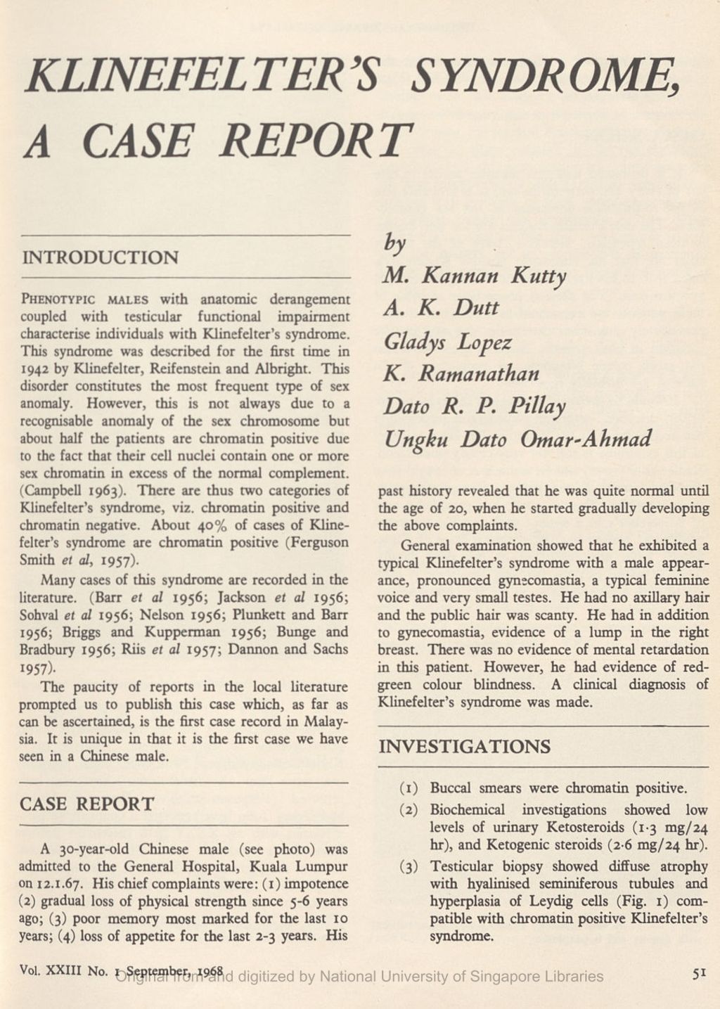 Miniature of Klinefelter's syndrome, a case report