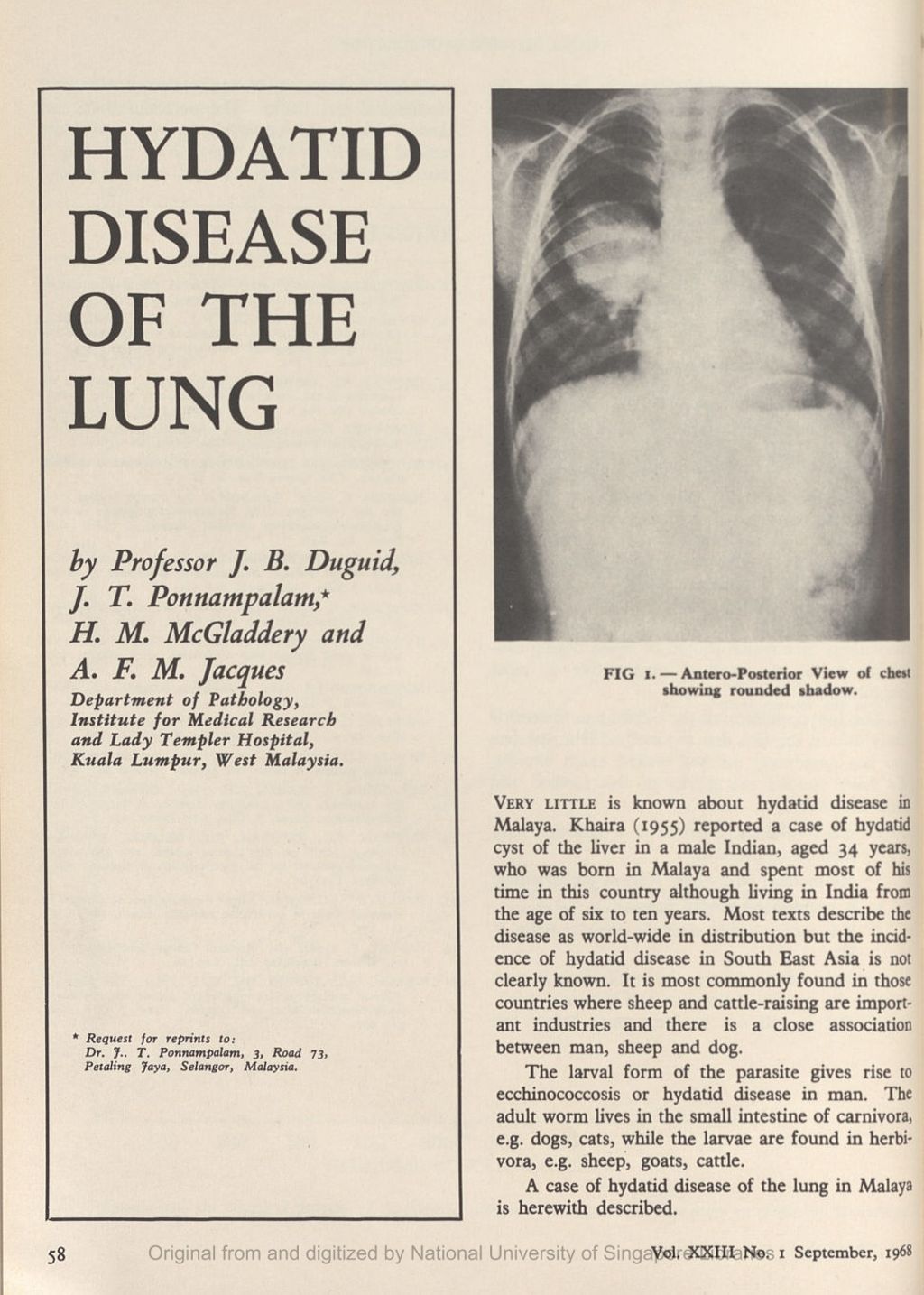 Miniature of Hydatid disease of the lung