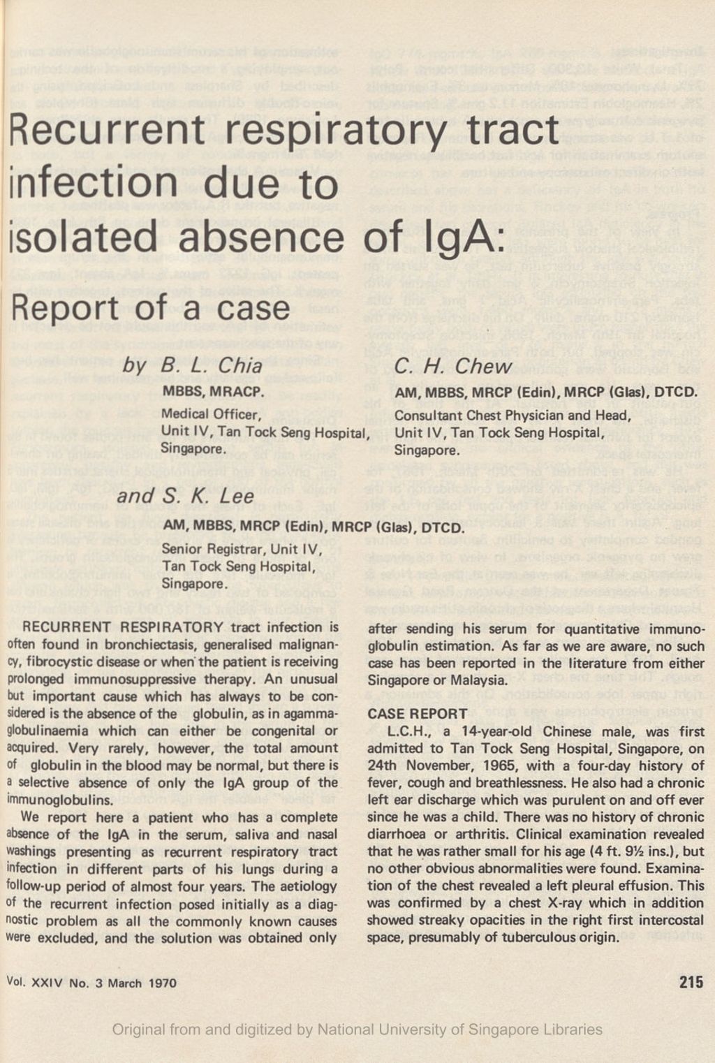 Miniature of Recurrent respiratory tract infection due to isolated absence of 1gA