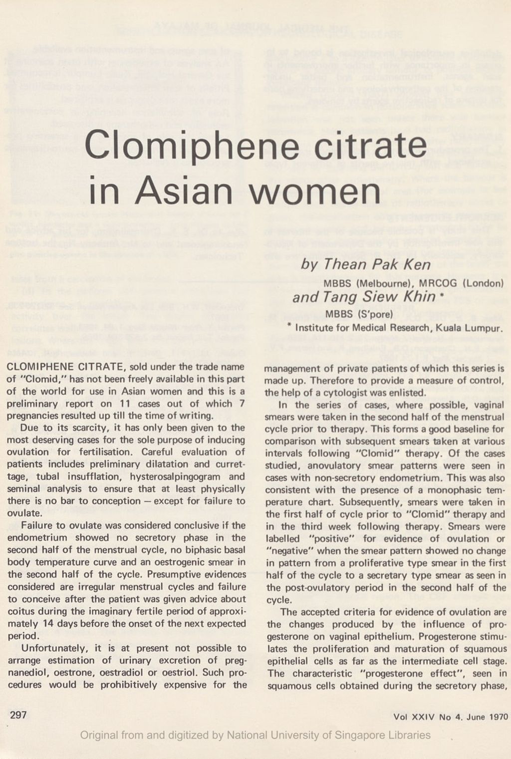 Miniature of Clomiphene citrate in Asian women