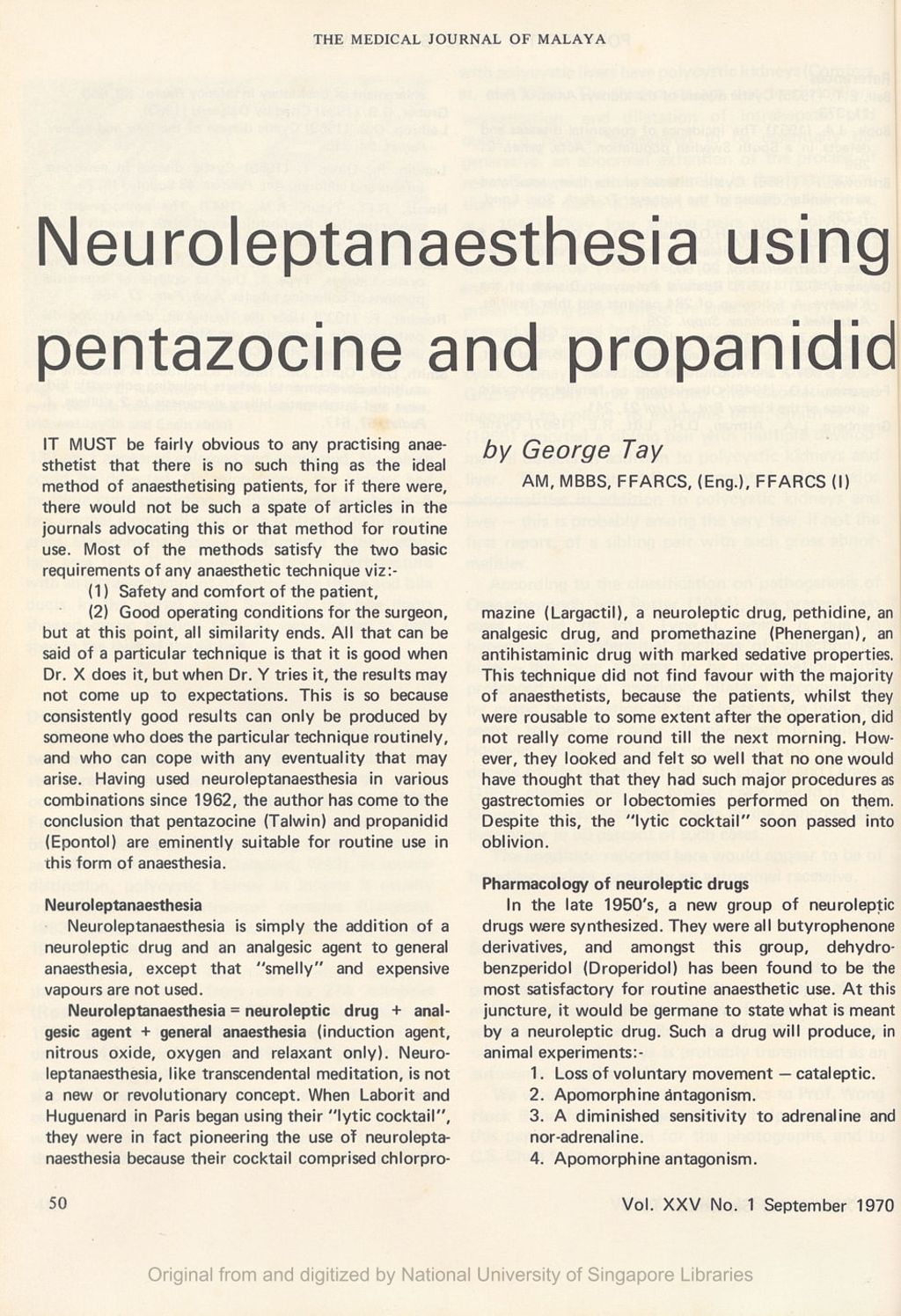 Miniature of Neuroleptanaesthesia using pentazocine and propanidid