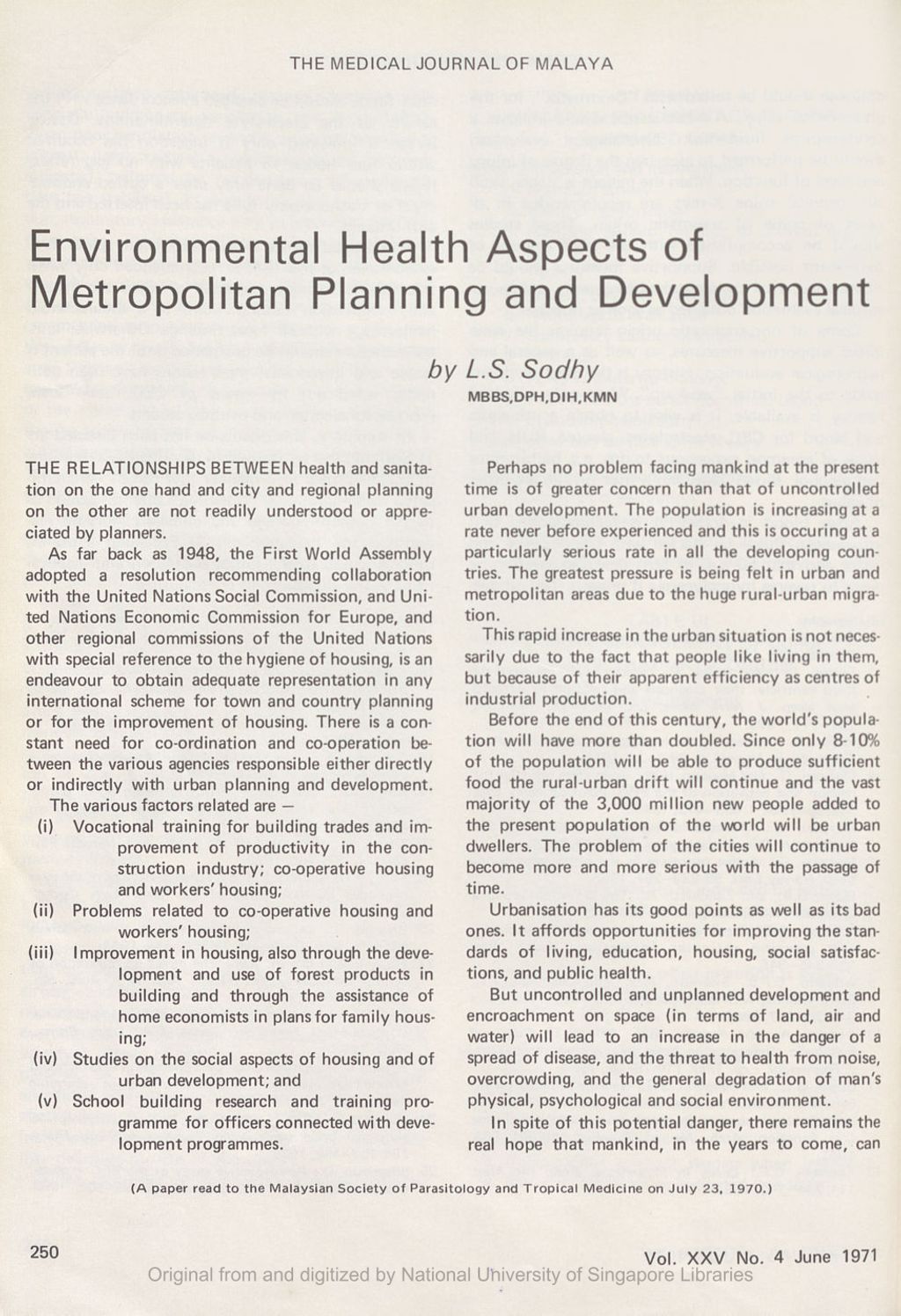 Miniature of Environmental health aspects of metropolitan planning and development