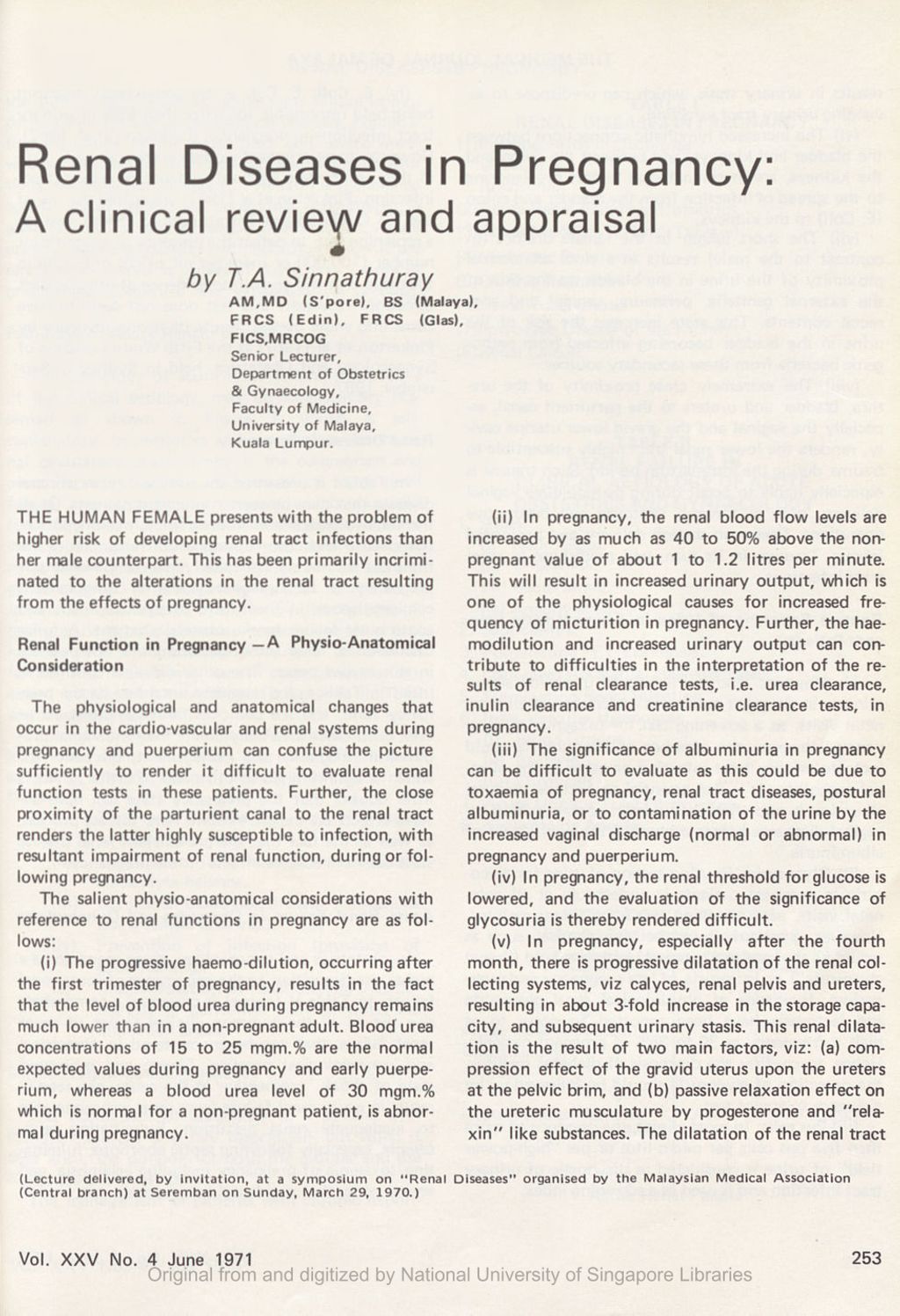 Miniature of Renal diseases in pregnancy: A clinical review and appraisal