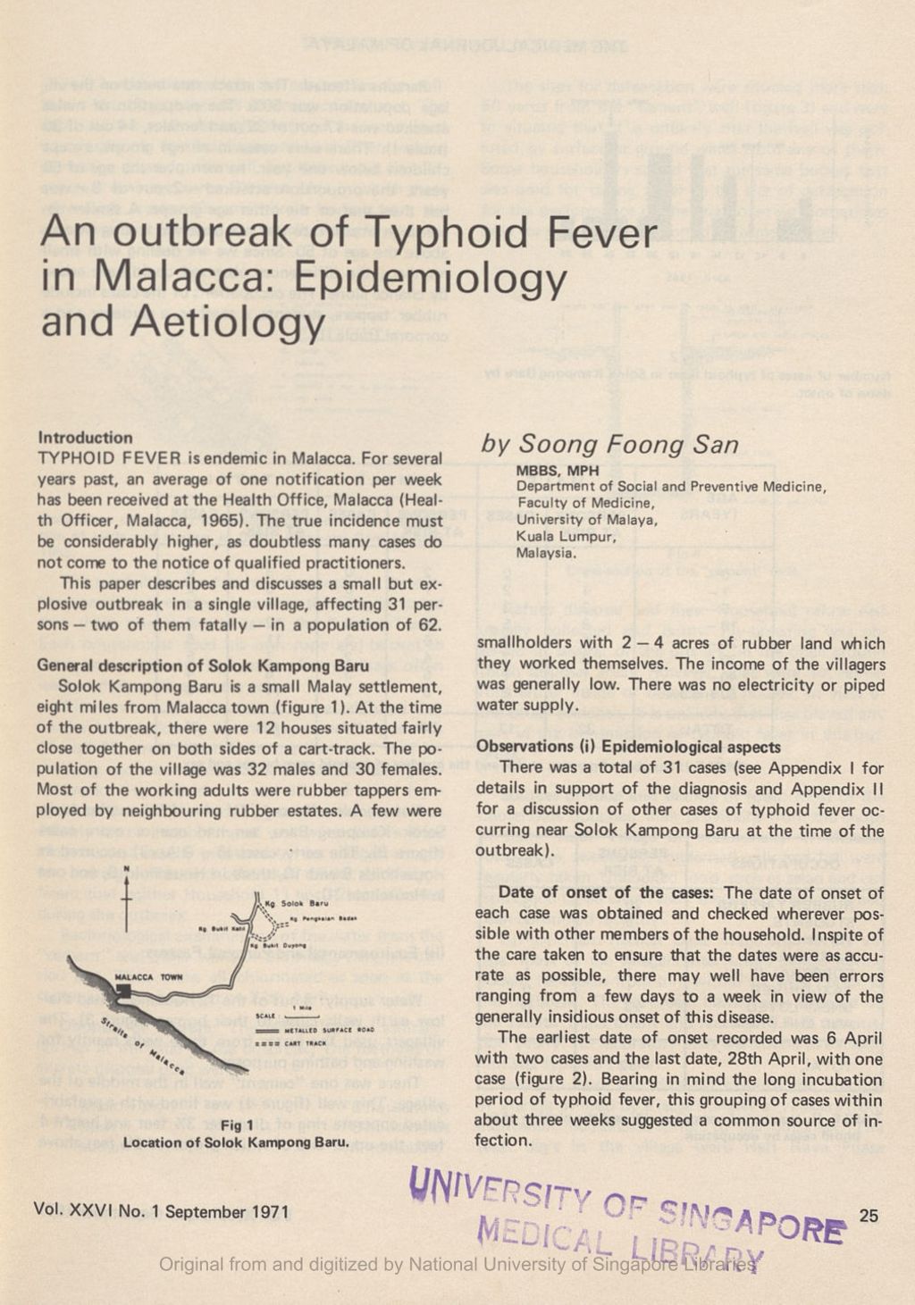 Miniature of Outbreak of Typhoid Fever in Malacca: Epidemiology and Aetiology