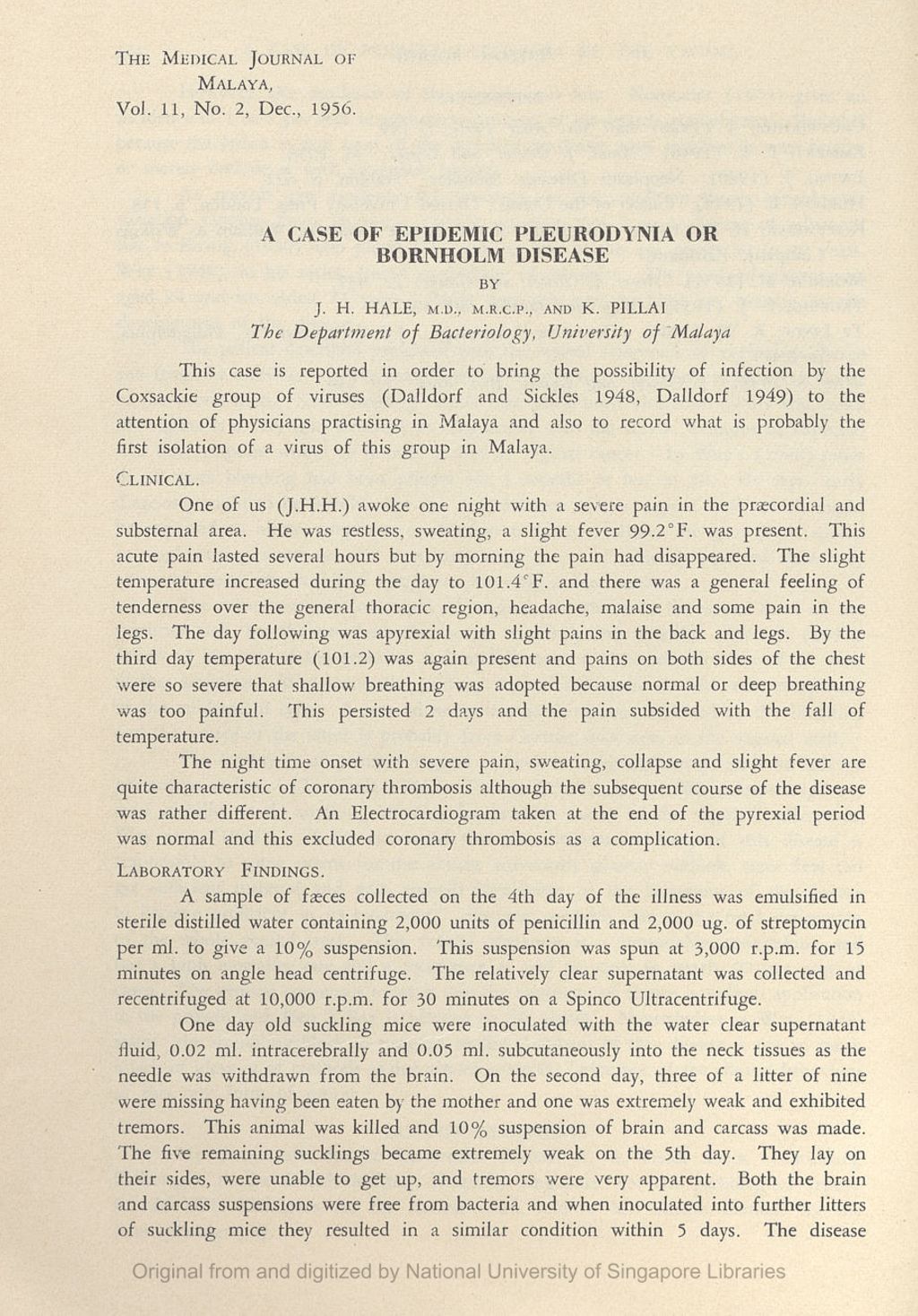 Miniature of Case Of Epidemic Pleurodynia Or Bornholm Disease