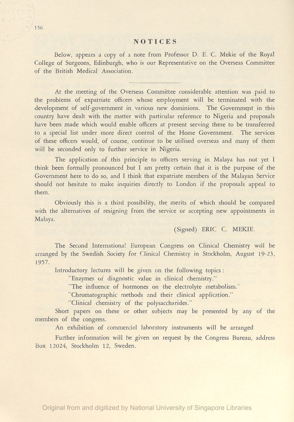 Miniature of Medical Journal of Malaya. Volume 11, Number 2. Notices