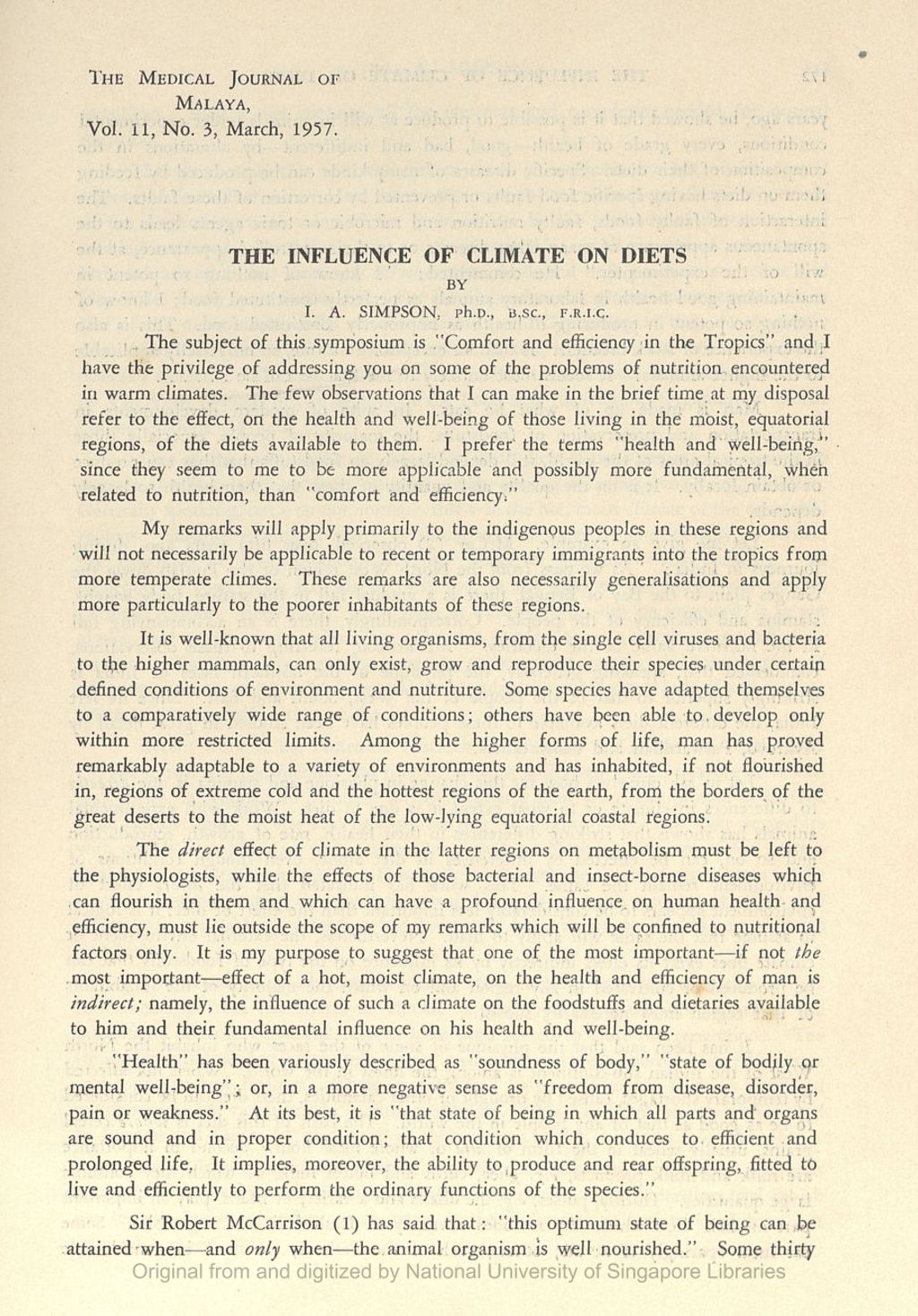 Miniature of Influence Of Climate On Diets