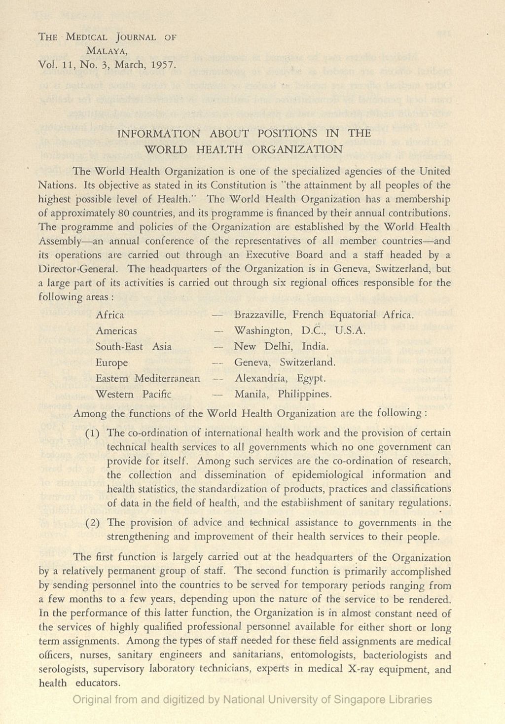 Miniature of Information About Positions In The World Health Organization