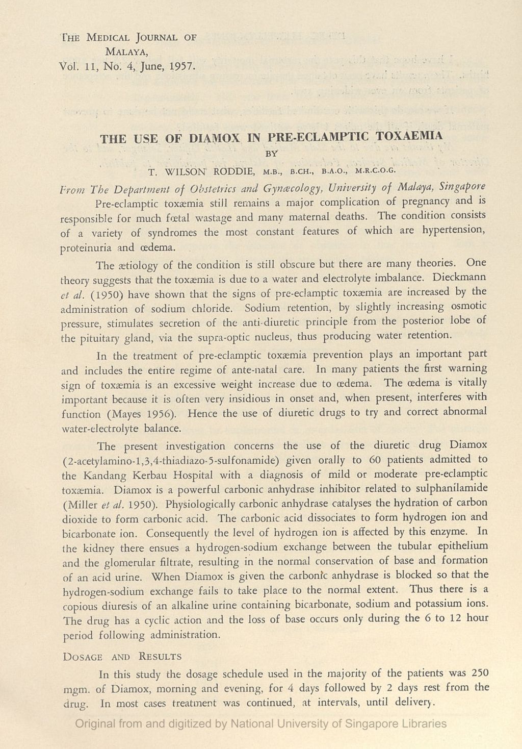 Miniature of Use Of Diamox In Preeclamptic Toxaemia