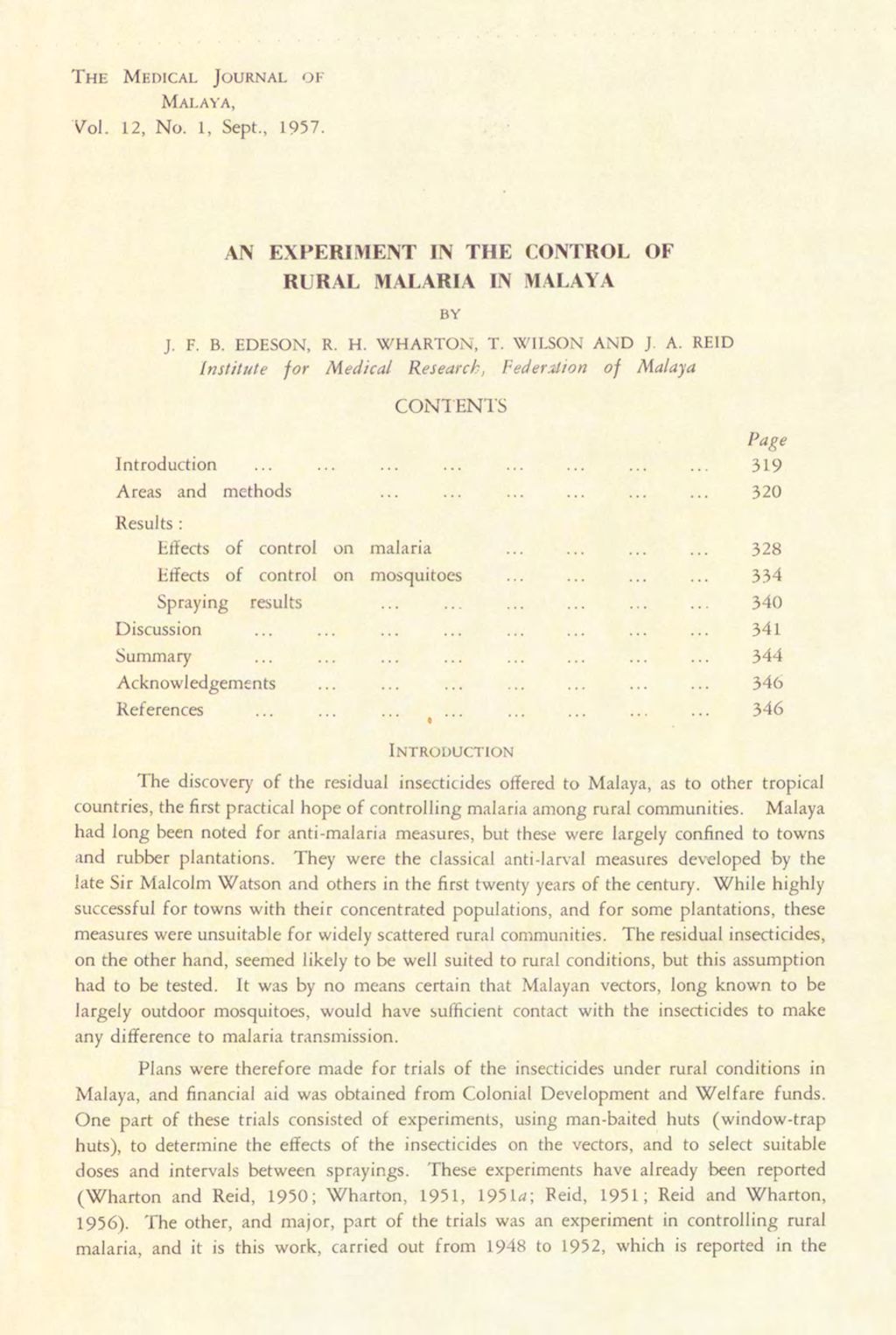 Miniature of Medical Journal of Malaya. Volume 12, Number 1