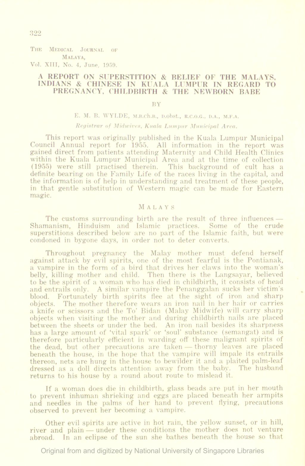 Miniature of Report On Superstition & Belief Of The Malays, Indians & Chinese In Kuala Lumpur In Regard To Pregnancy, Childbirth & The Newborn Babe