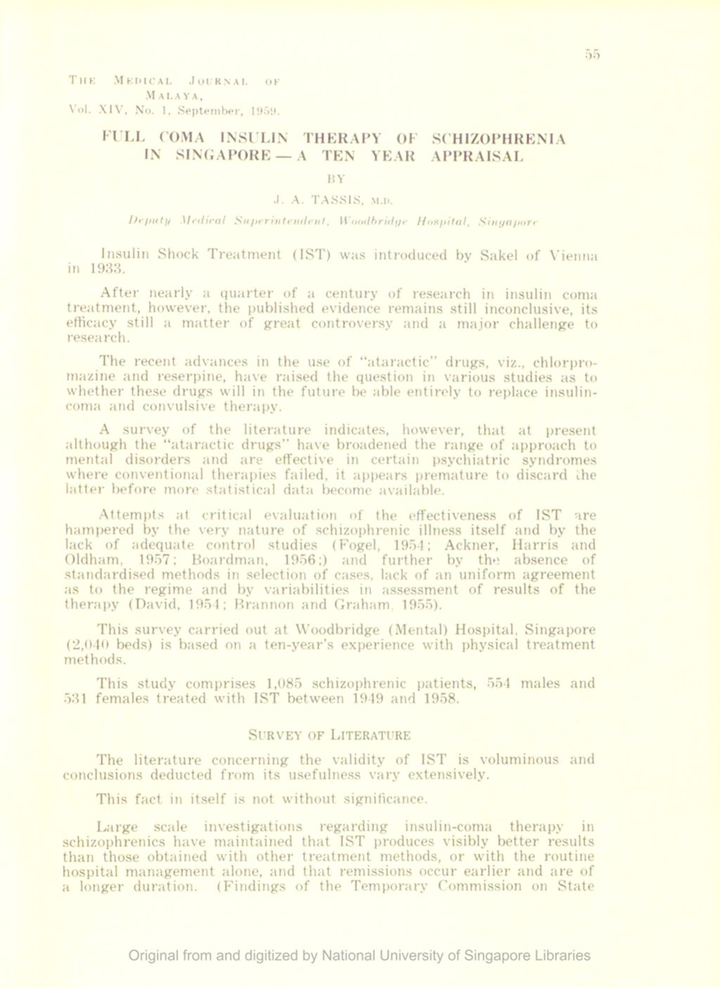 Miniature of Full Coma Insulin Therapy Of Schizophrenia In Singapore â€”A Ten Year Appraisal