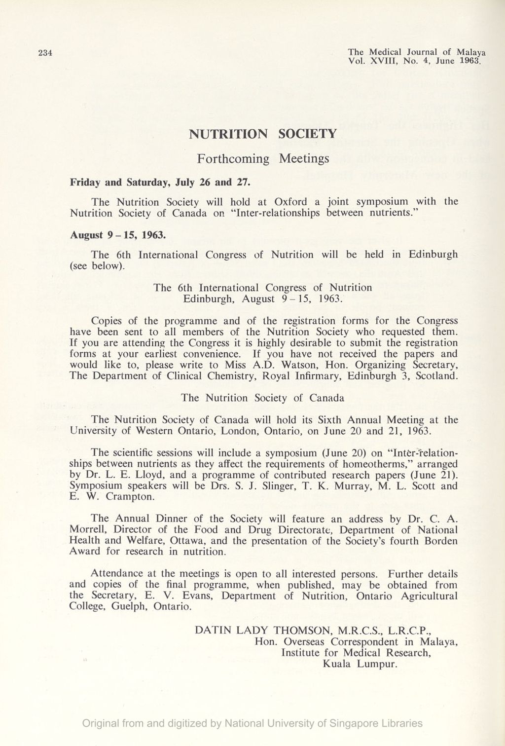 Miniature of Nutrition Society. Forthcoming Meetings\