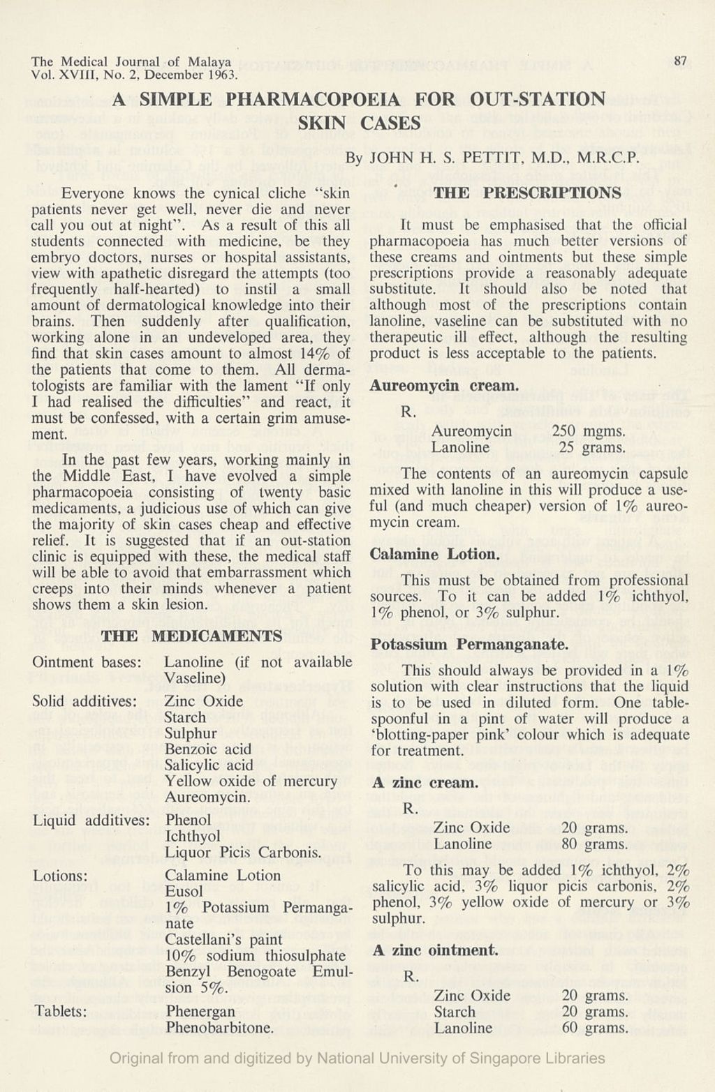 Miniature of Simple Pharmacopoeia For Out-Station Skin Cases