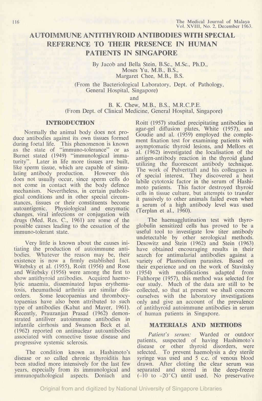 Miniature of Autoimmune Antithyroid Antibodies With Special Reference To Their Presence In Human Patients In Singapore