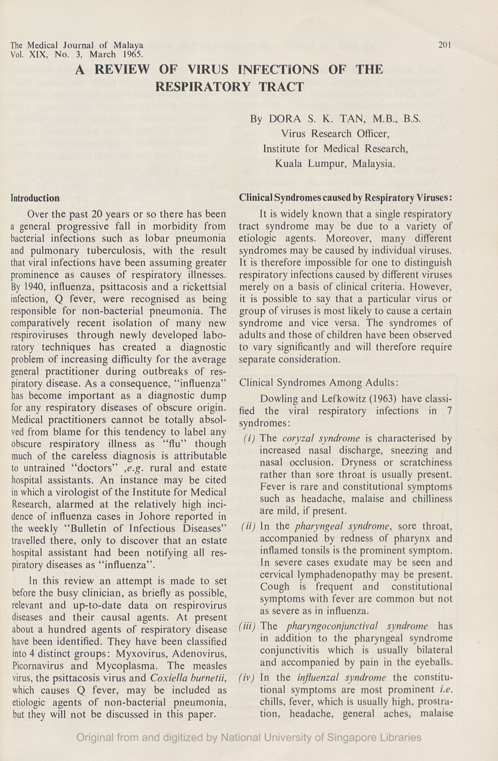 Miniature of Review Of Virus Infections Of The Respiratory Tract