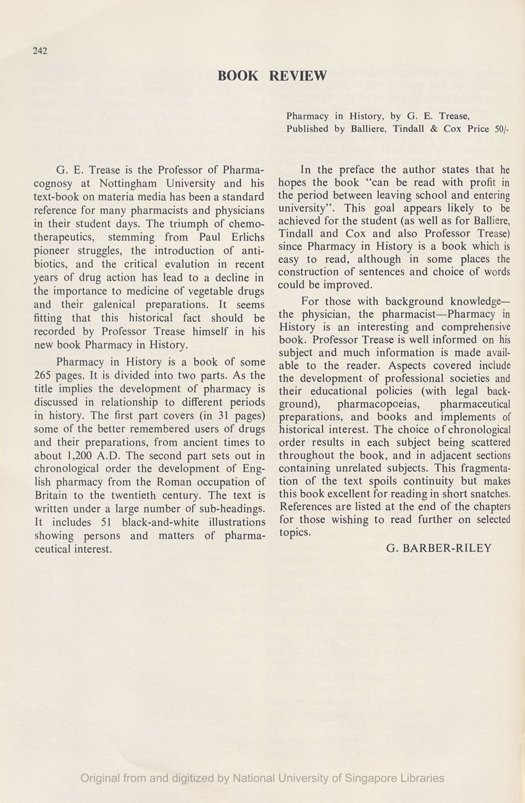 Miniature of Medical Journal of Malaya. Volume 19, Number 3. Book Review