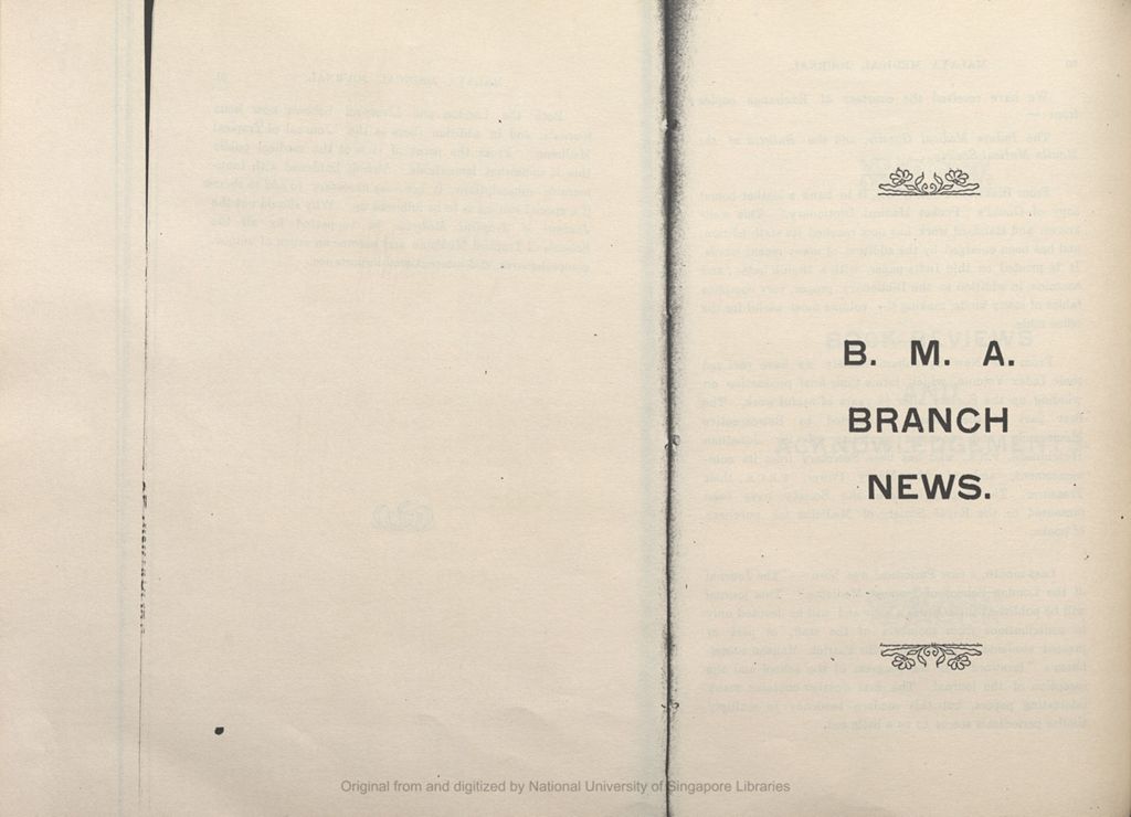 Miniature of The Malayan Medical Journal. Volume 10, Part 1. B.M.A. Branch News