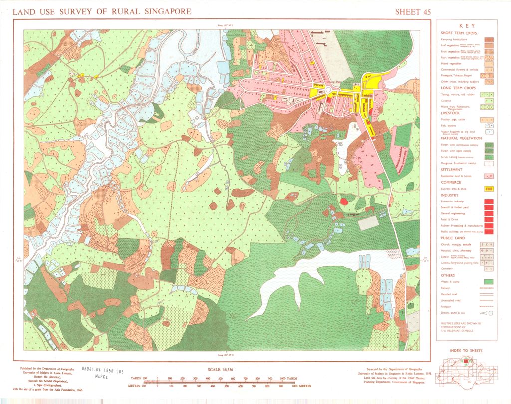 Miniature of Land use survey of rural Singapore. Sheet 45 (Scale 1:6,336)