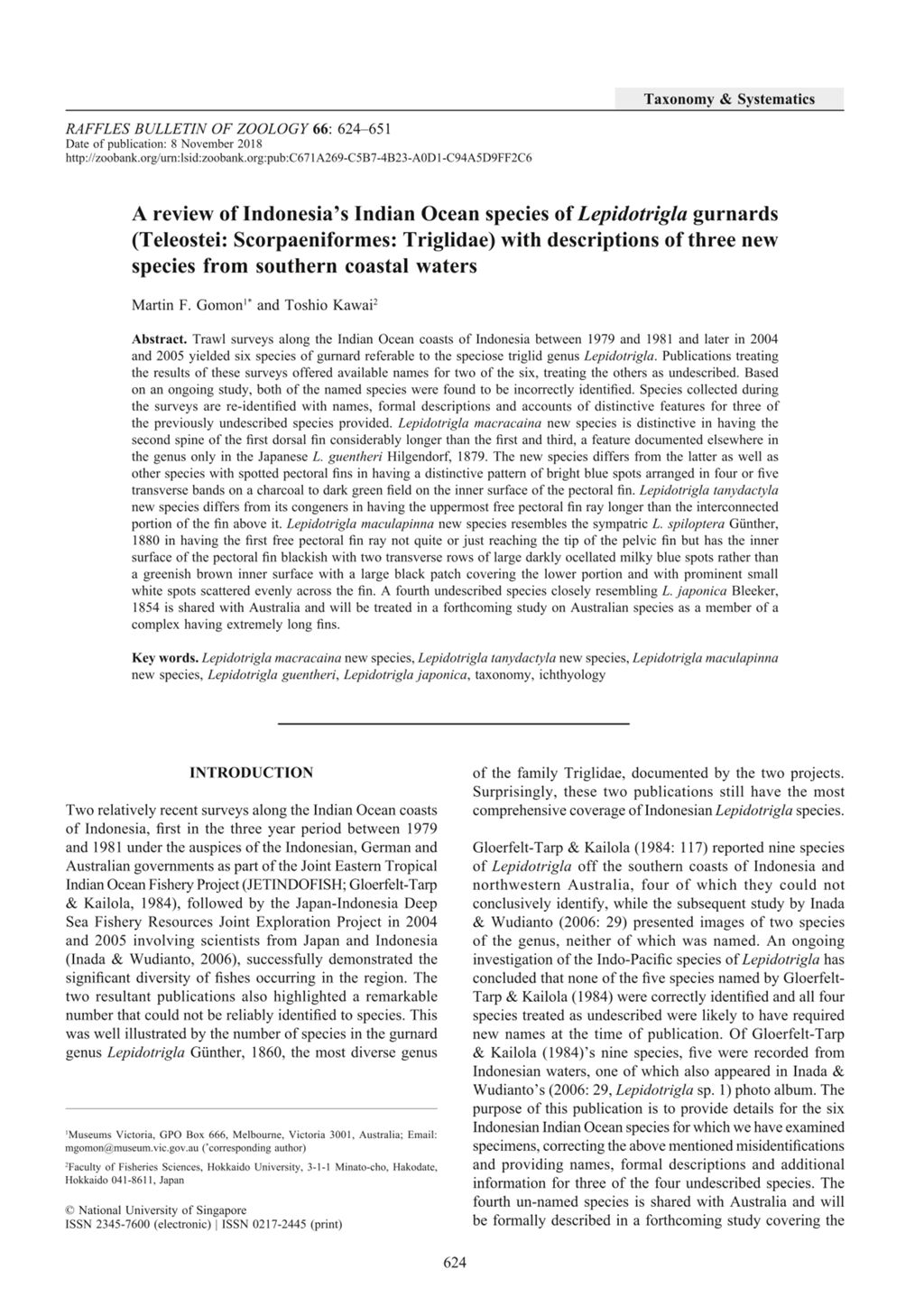 Miniature of A review of Indonesia’s Indian Ocean species of Lepidotrigla gurnards (Teleostei: Scorpaeniformes: Triglidae) with descriptions of three new species from southern coastal waters